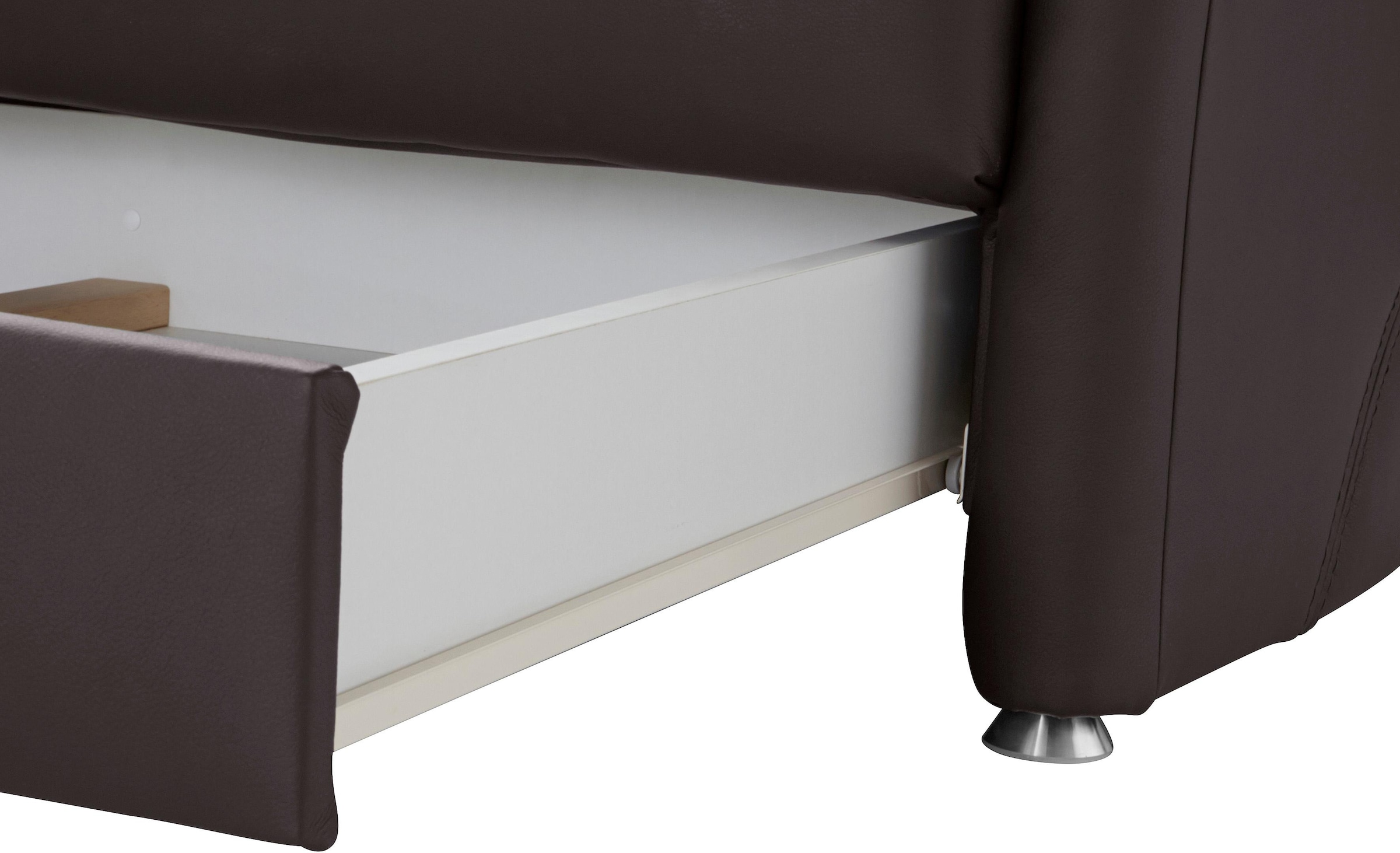 Places of Style Ecksofa »Sardinien L-Form«, mit Kopfteilverstellung, wahlweise mit Bettfunktion