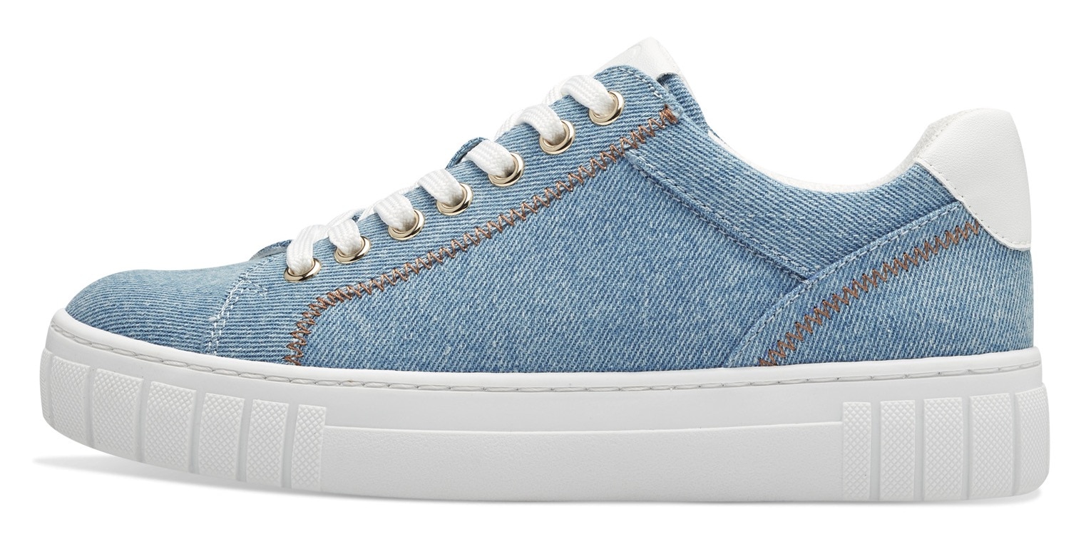 MARCO TOZZI Plateausneaker, mit trendiger Ziernaht, Freizeitschuh, Halbschuh, Schnürschuh