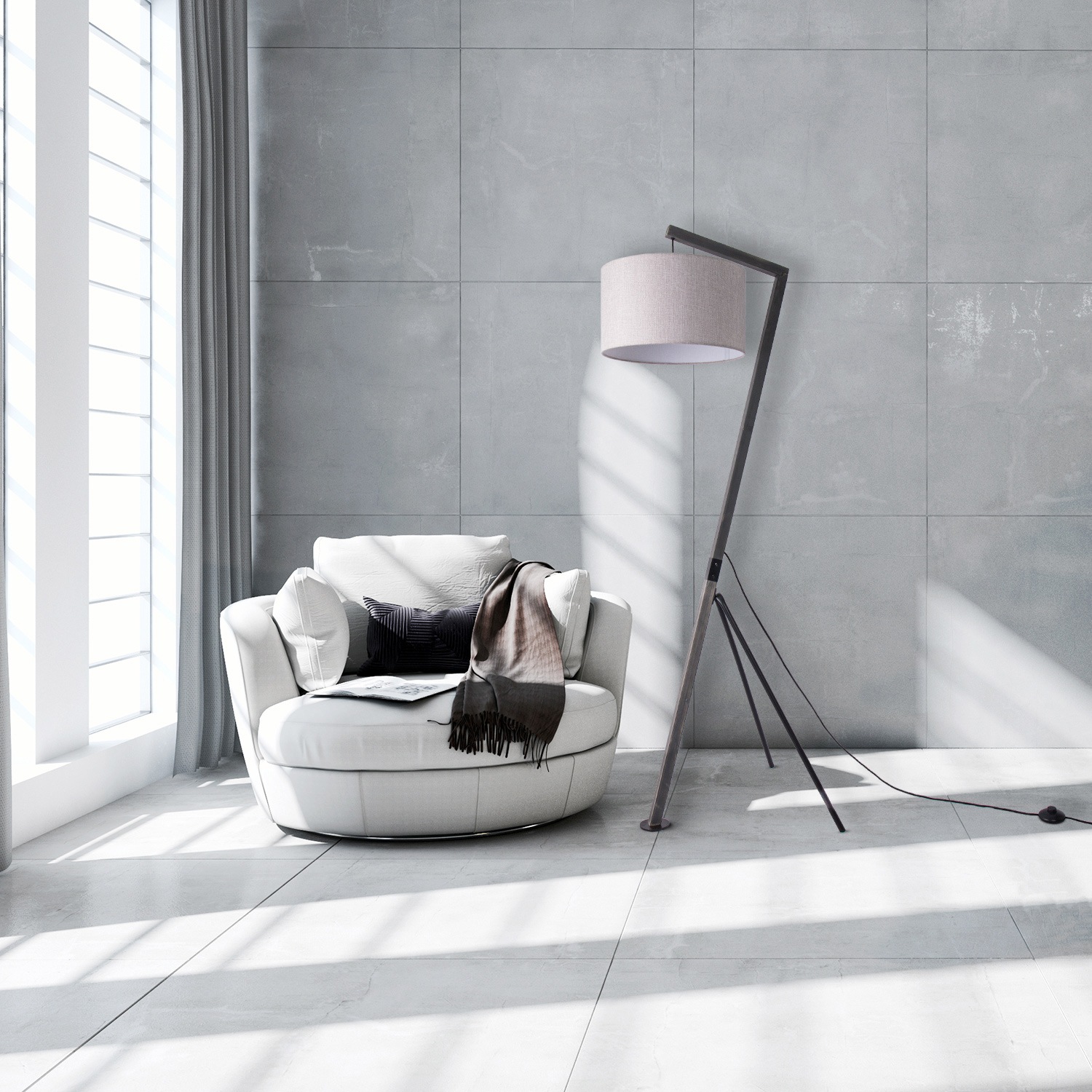 Paco Home Stehlampe »GALLOW«, 1 flammig, Leuchtmittel E27   ohne Leuchtmitt günstig online kaufen