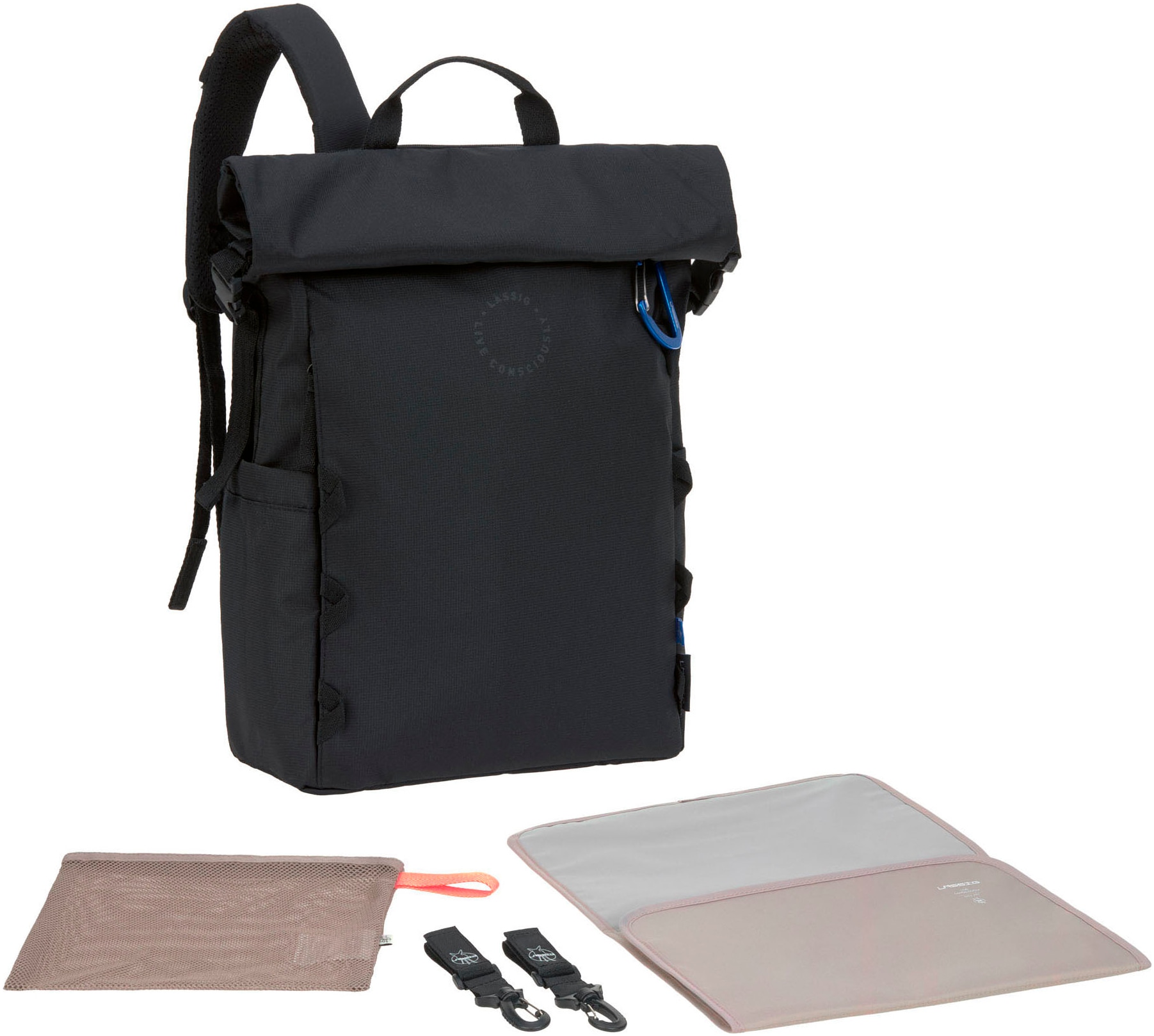 LÄSSIG Wickelrucksack »Green Label, Outdoor Rolltop Backpack, black«