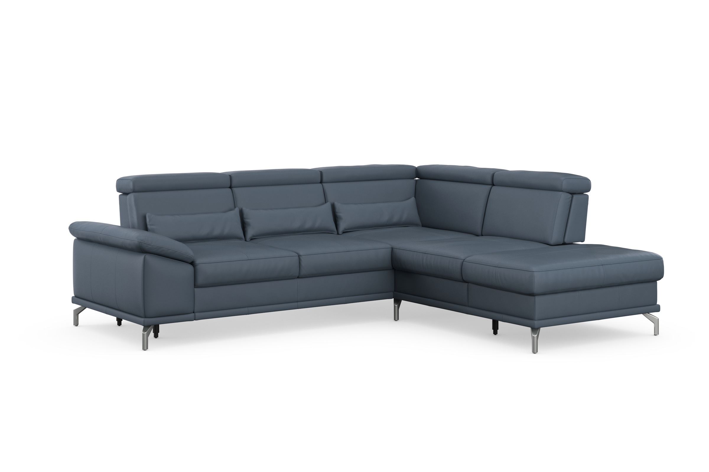 sit&more Ecksofa »Cabrio L-Form, mit Sitztiefenverstellung, Arm- und Kopfteilverstellung«, 3 Nierenkissen, Federkern, optional Bettfunktion und Stauraum
