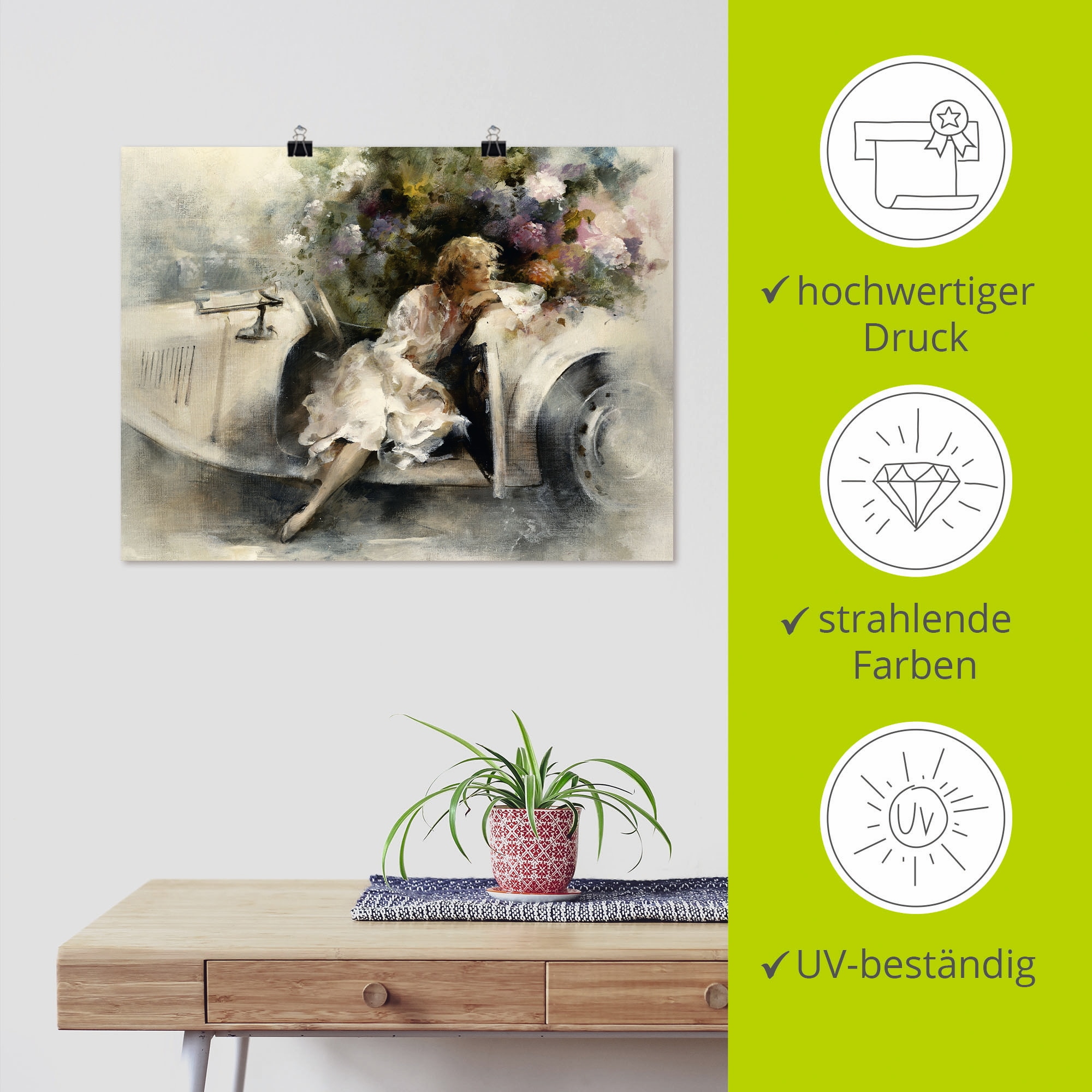 Artland Wandbild »Tagträumer«, Frau, (1 St.), als Leinwandbild, Poster, Wandaufkleber in verschied. Größen