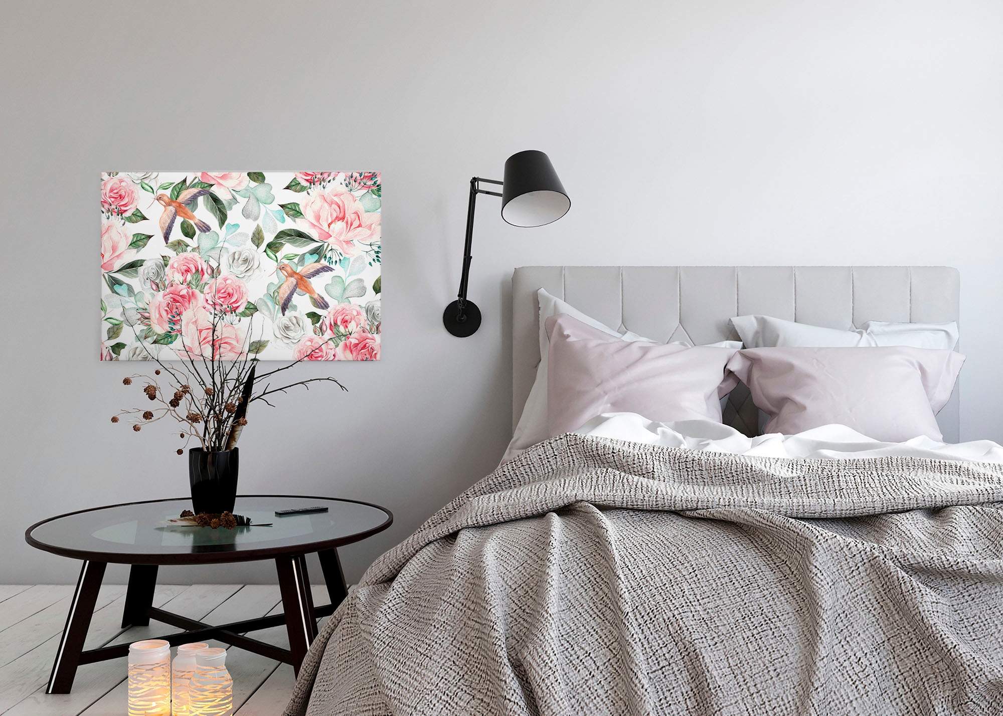 A.S. Création Leinwandbild »Paradise«, Kunst-Blumen-Kinder, (1 St.), Landhaus Keilrahmen Blumen Rosen Blümchen Leinwand-Bild Wohnzimmer