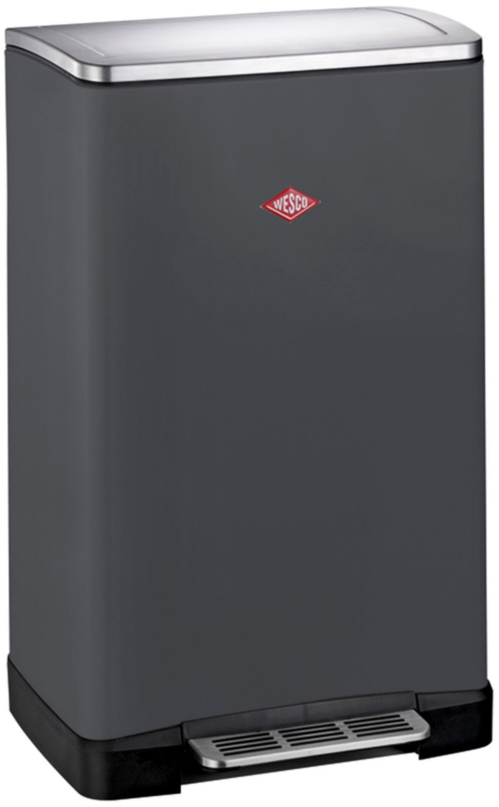 WESCO Mülltrennsystem »Big Double Boy Abfallsammler mit Dämpfer« 2 Behälter mit Kunststoffeinsatz, Edelstahldeckel mit Arretierung und Fußtritt...