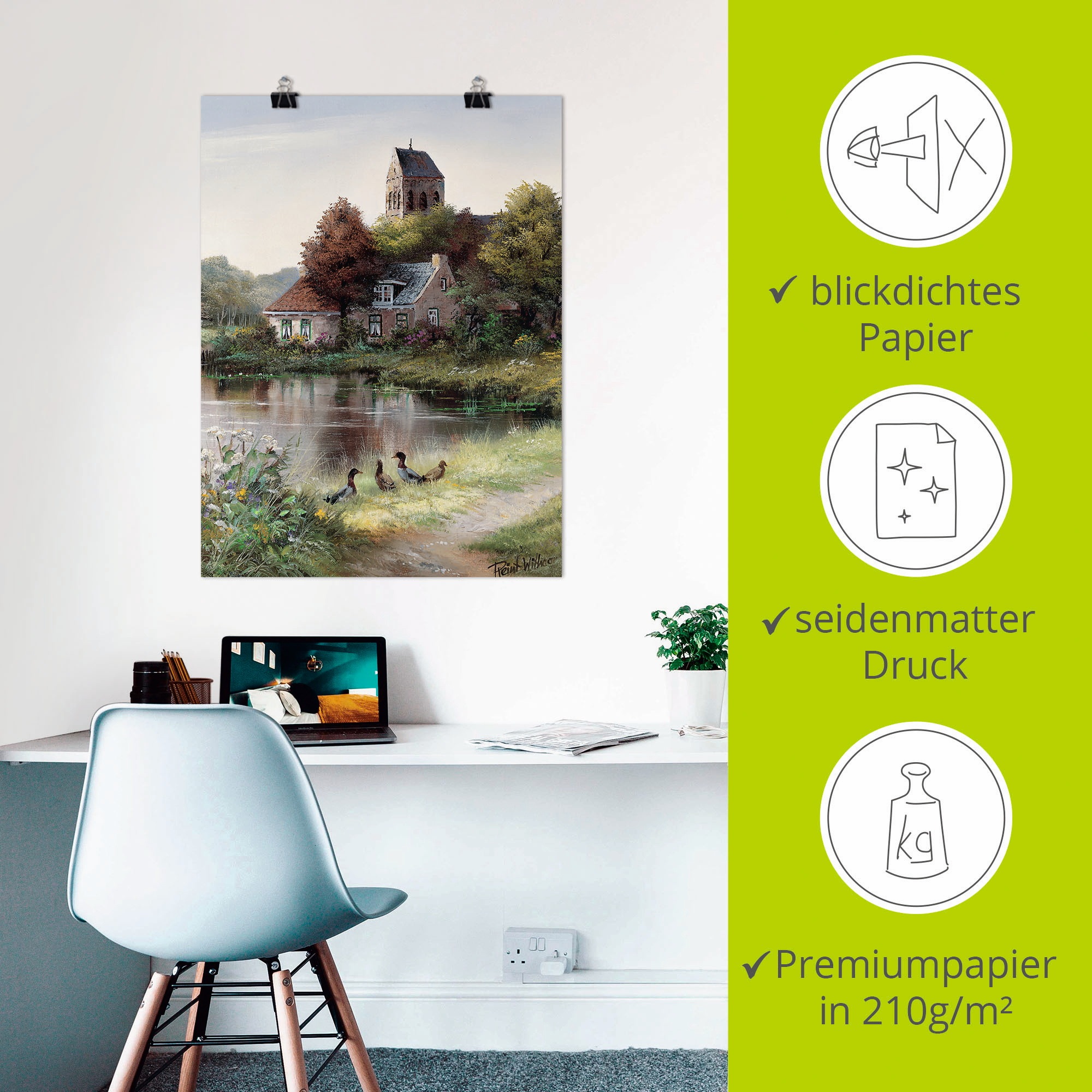 Artland Wandbild »Schöner Tag«, Gewässer, (1 St.), als Leinwandbild, Poster in verschied. Größen