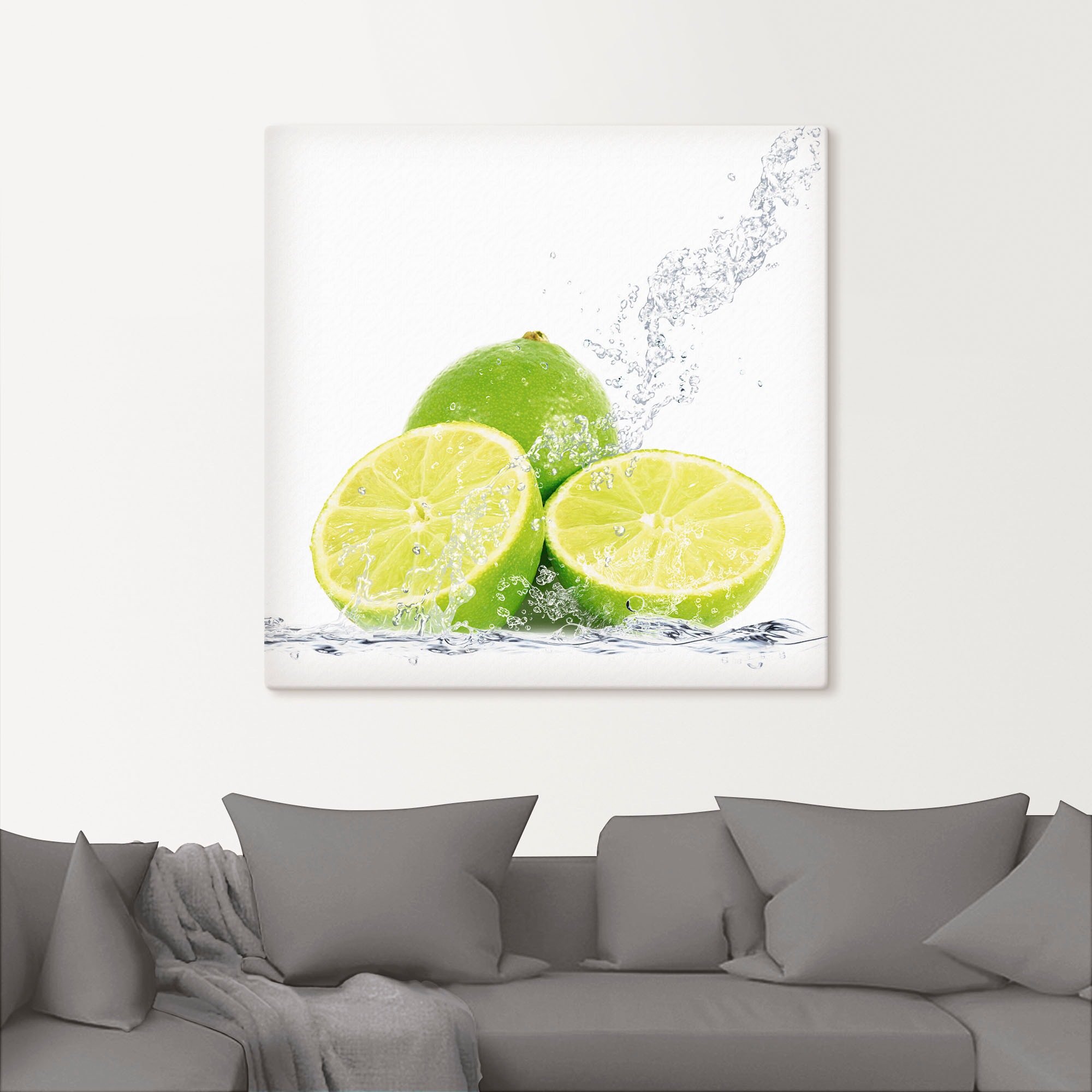 Artland Wandbild »Limette mit Spritzwasser«, Lebensmittel, (1 St.), als Lei günstig online kaufen