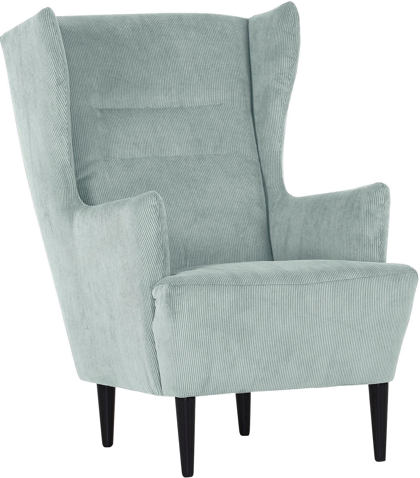 Ohrensessel, eisblau Feincord