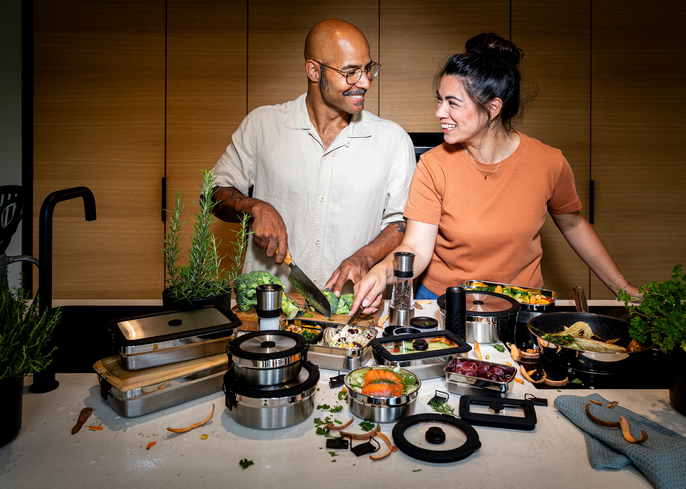 RÖSLE Deckel »Brotzeitdeckel FLEXX 2GO 1,5 L eckig Bambus mit Clips« Deckel für 1,5 L Dose FLEXX 2GO
