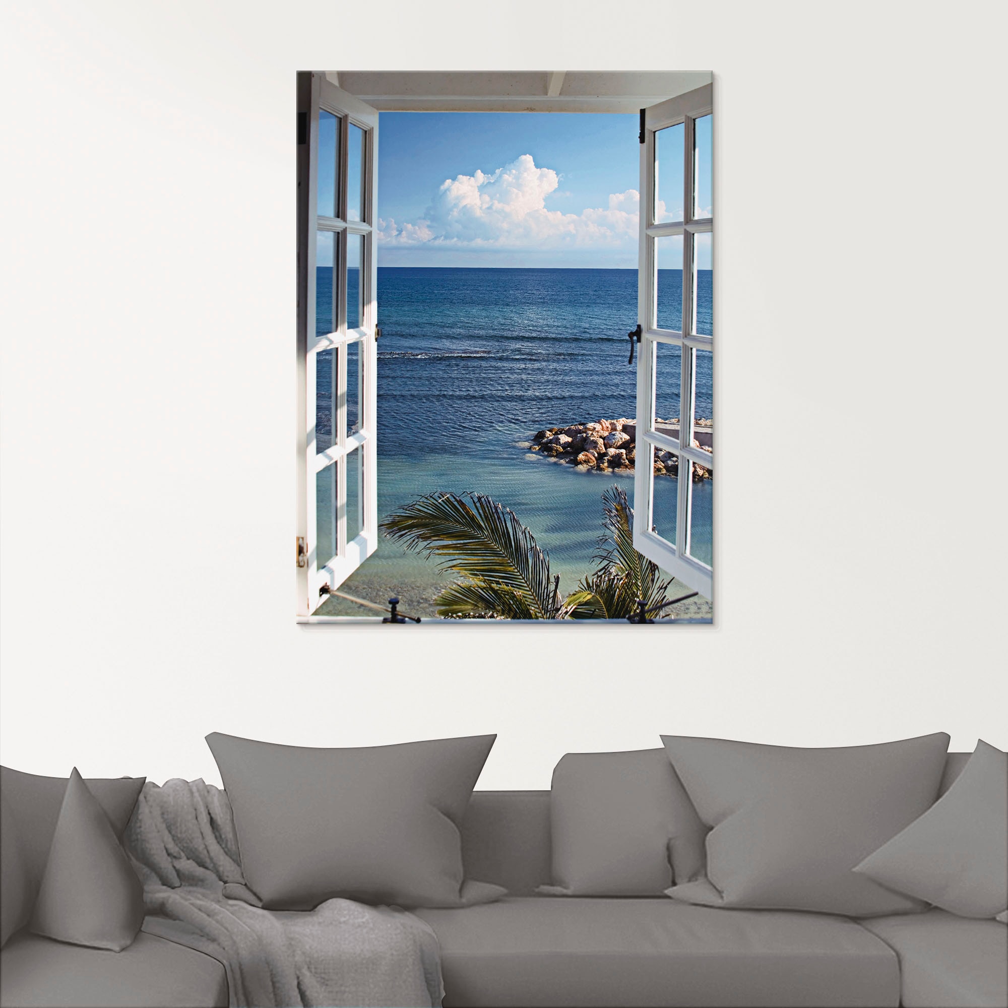 Artland Glasbild "Fenster zum Paradies", Fensterblick, (1 St.), in verschie günstig online kaufen