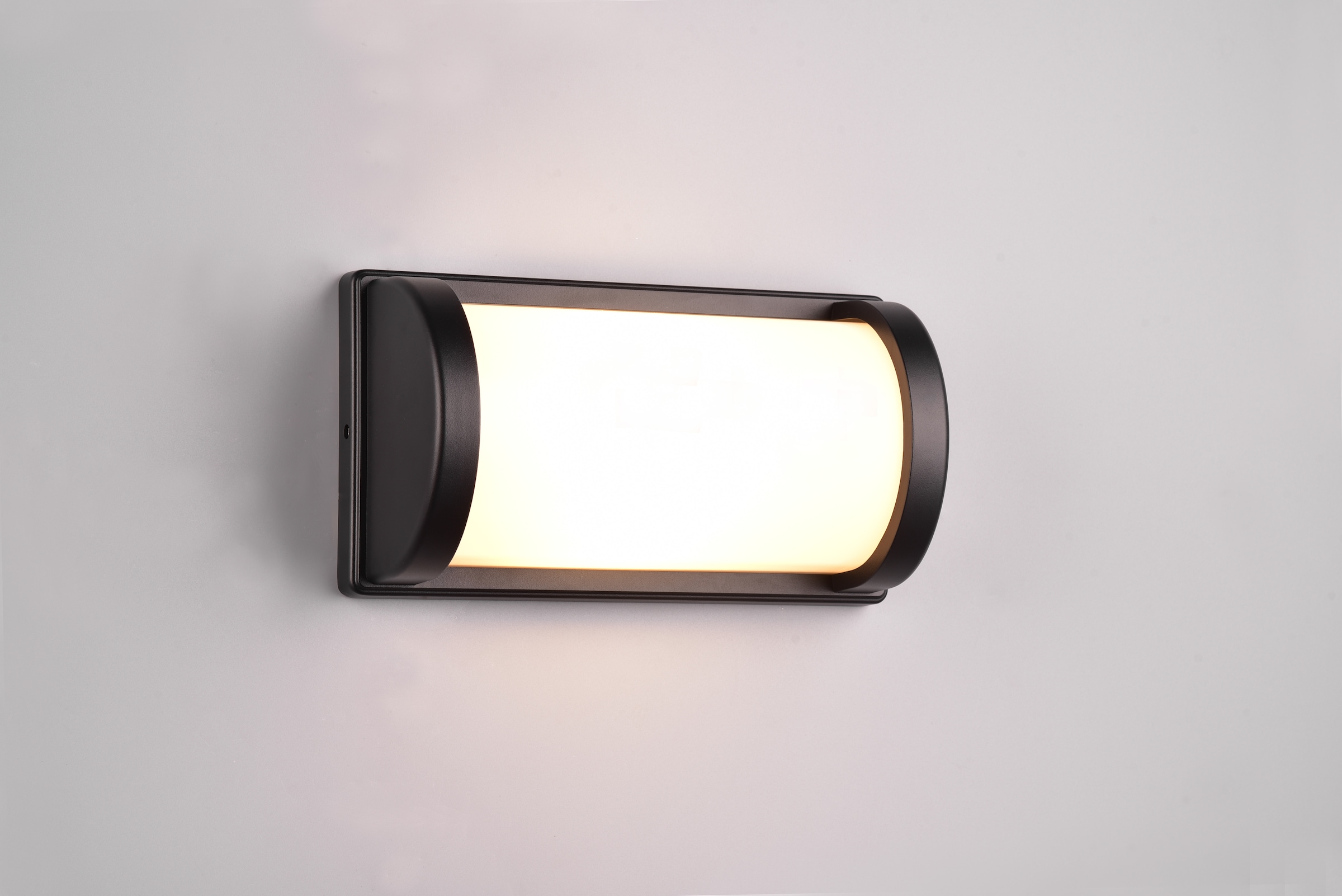 REALITY Leuchten Außen-Wandleuchte »PUELO, Outdoor Wandlampe Hauswand Fassade Garten, exkl 1x E27 max 10W«, 1 flammig, Leuchtmittel E27 | Leuchtmittel wechselbar, halbrunde Aussen Wandlampe aus Aluminium, IP44, Höhe 26cm Breite 14 cm