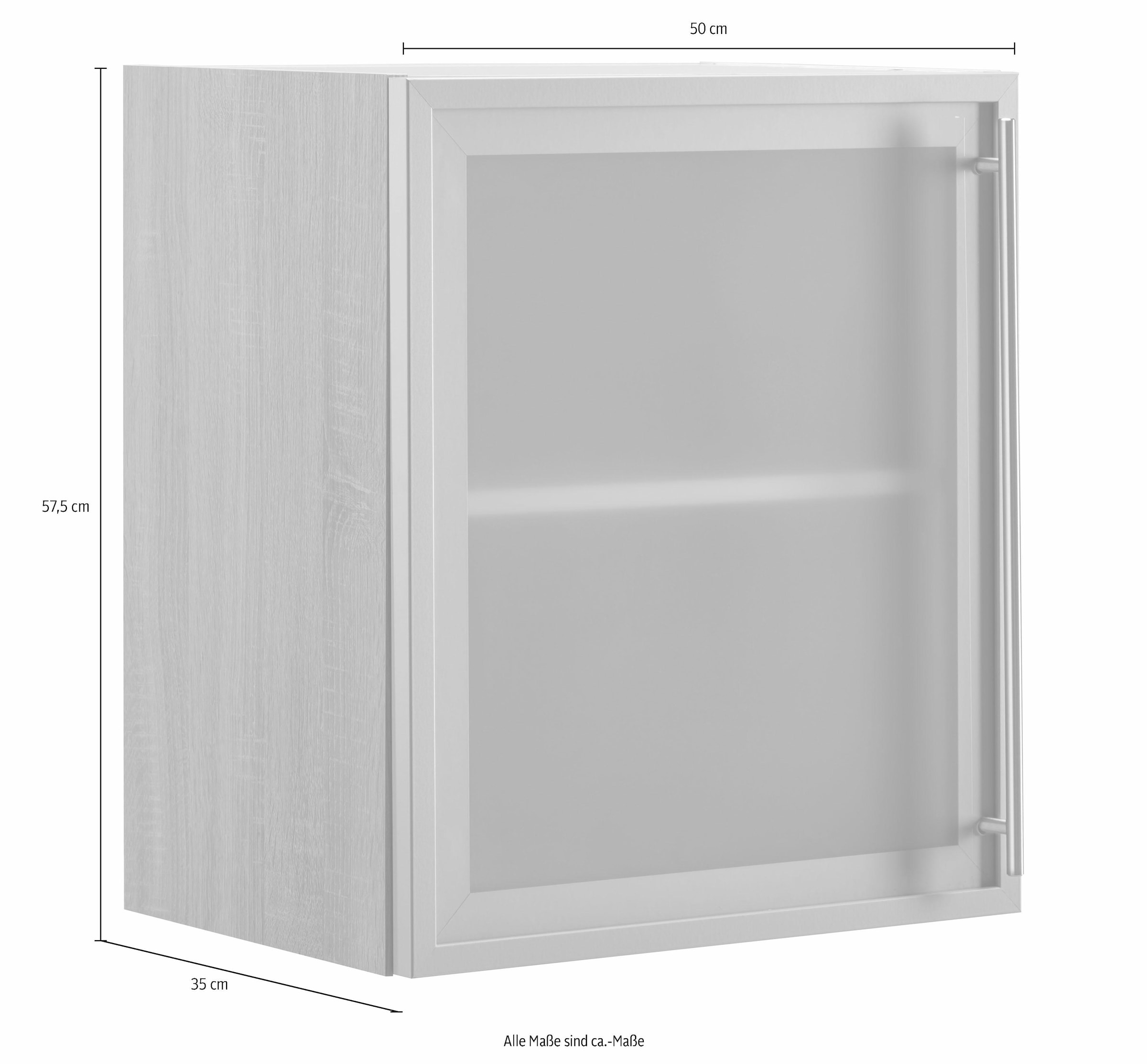 OPTIFIT Glashängeschrank, mit Glasrahmentür in Alu-Optik, Breite 50 cm