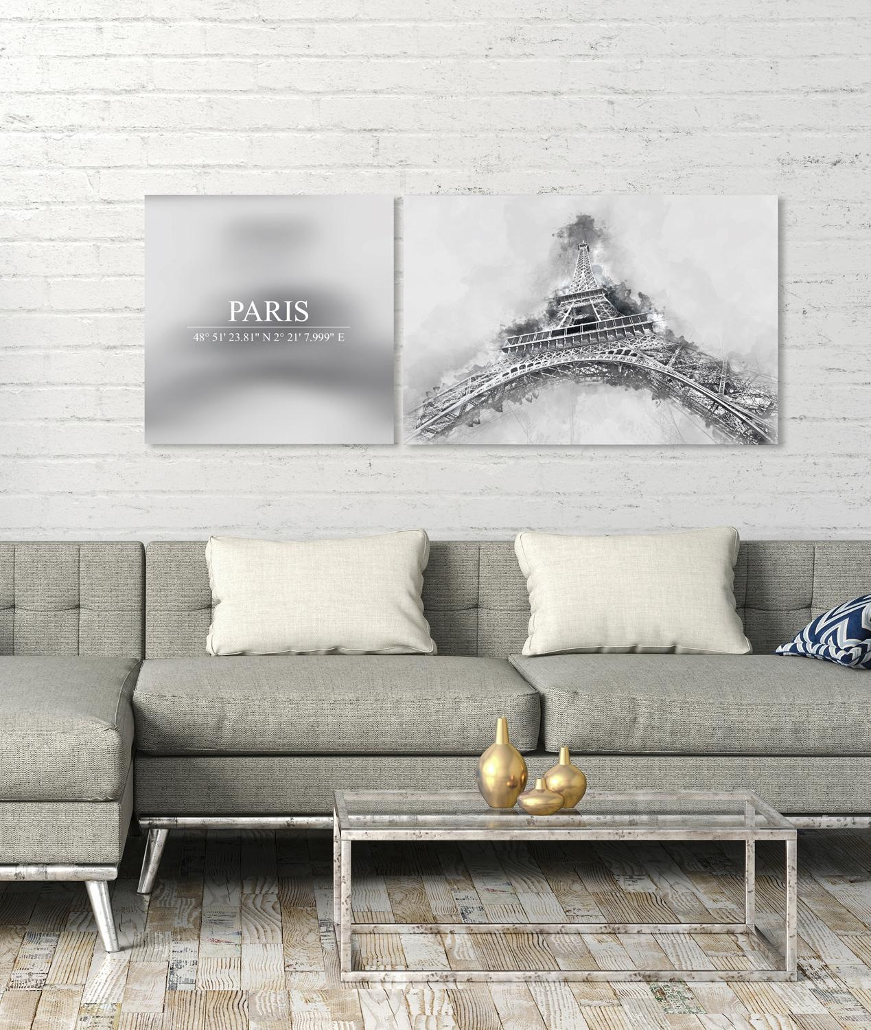 queence Leinwandbild »Paris«, Elemente der Architektur-Paris-Kunst-Sprüche- günstig online kaufen