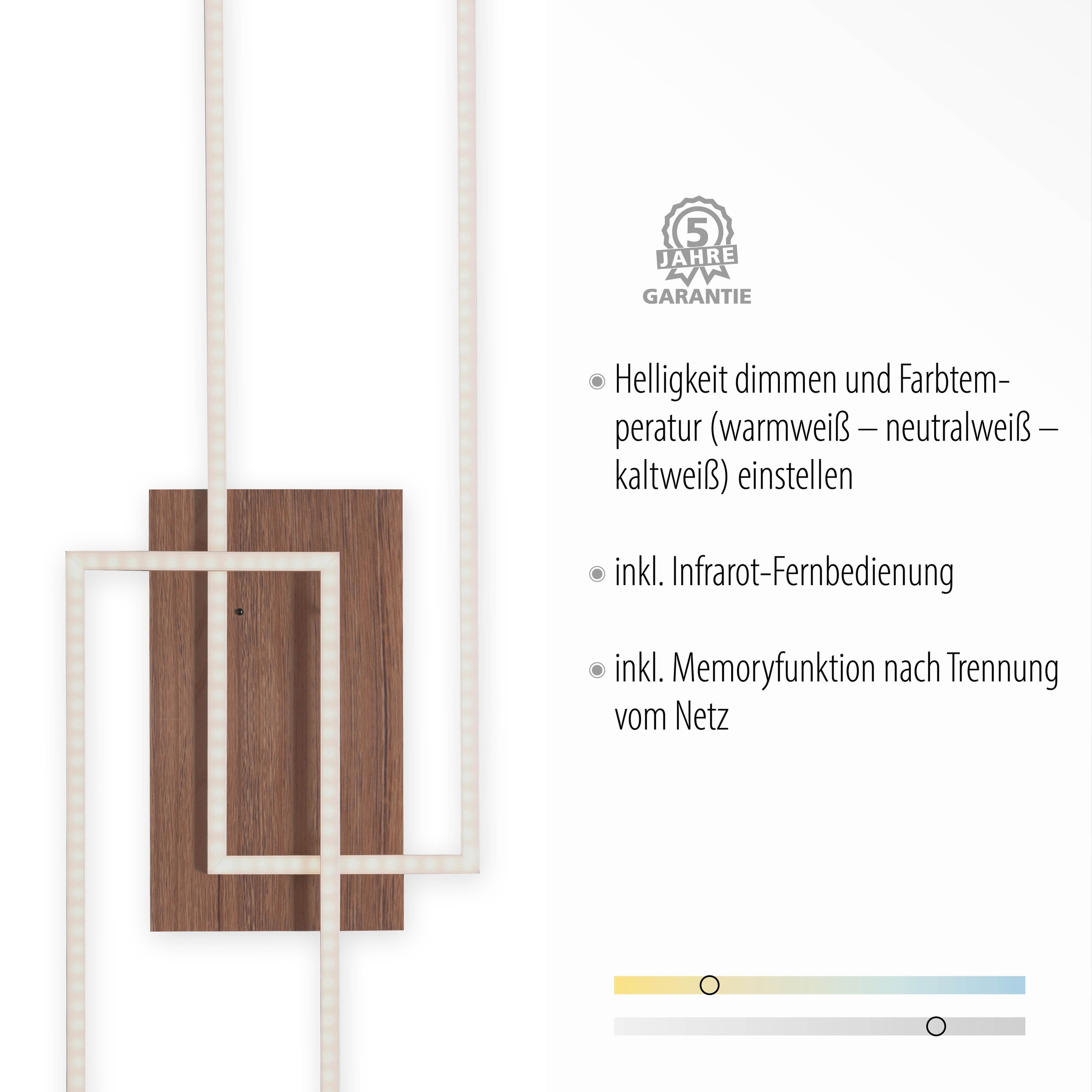 JUST LIGHT LED Deckenleuchte »IVEN«, 2 flammig, Leuchtmittel LED-Board | LED fest integriert, dimmbar über Fernbedienung