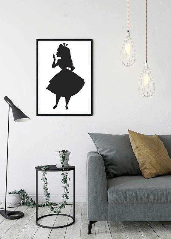 Komar Bild »Alice Silhouette«, Disney, (1 St.), Wandbild zur Dekoration im Kinderzimmer - ohne Rahmen