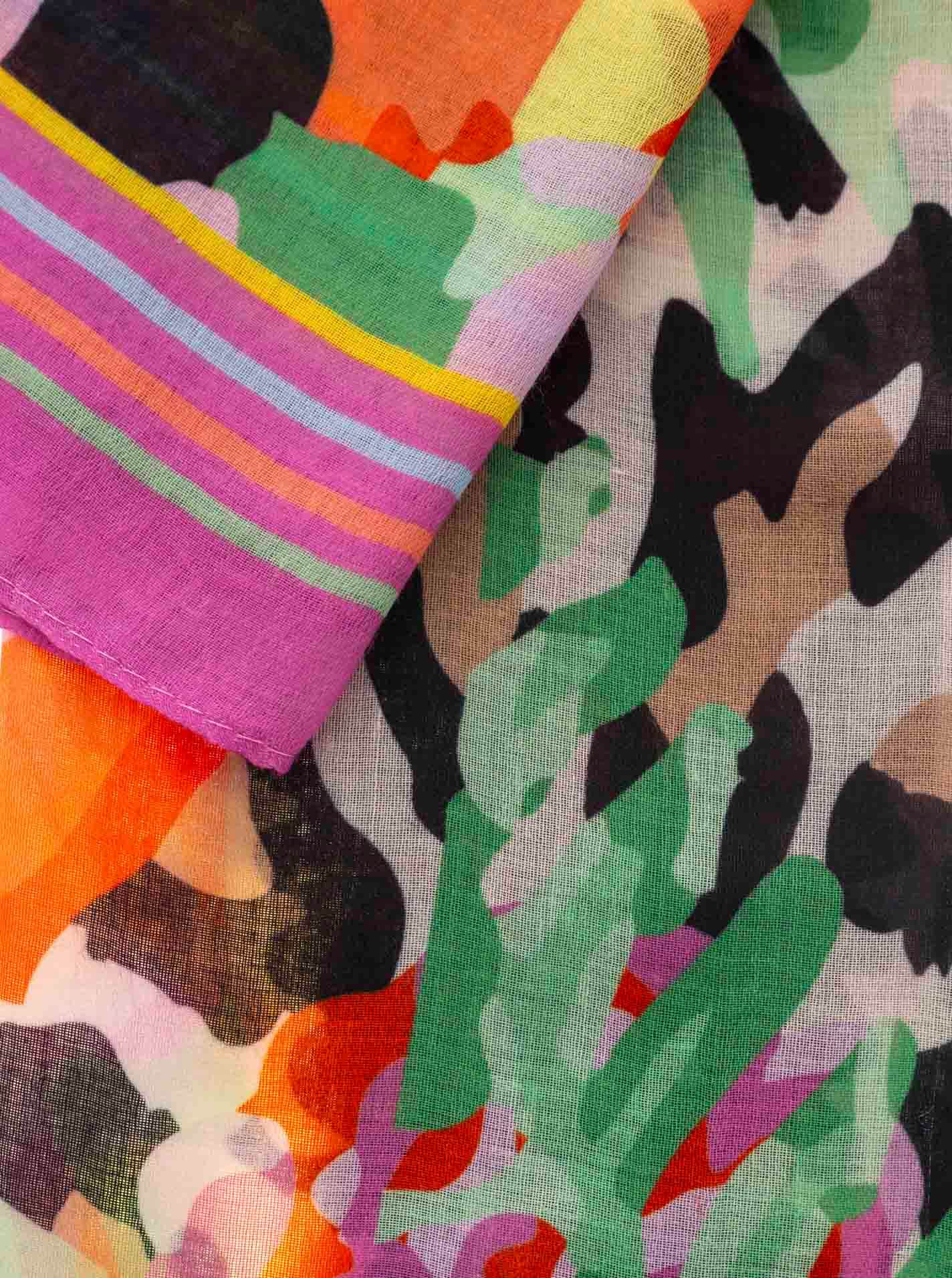 Zwillingsherz Schal »"Tropical Tucan"« tropisches Muster, farbenfroh, transparent