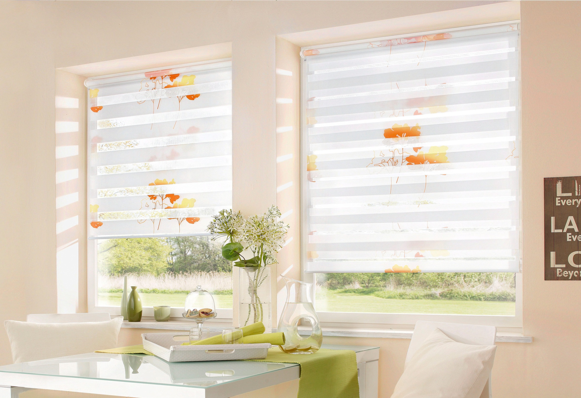 K-HOME Doppelrollo »Delphi«, Lichtschutz, ohne Bohren, im Fixmaß