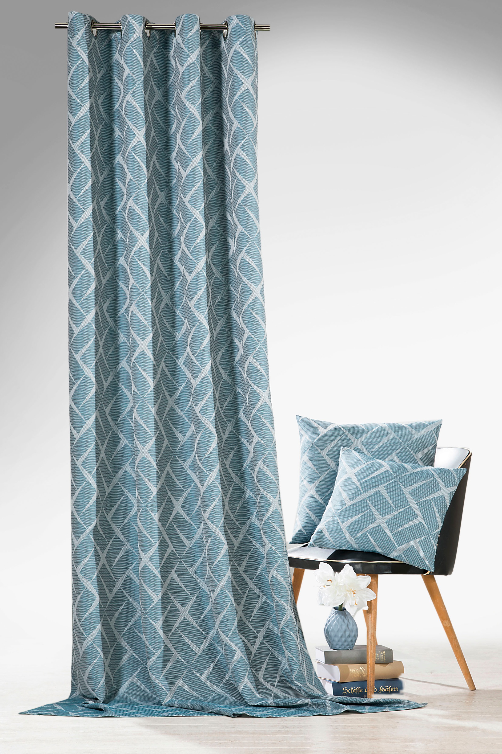 Weckbrodt Vorhang »Jasper«, (1 St.), Jacquard, Ösen, toller 3D-Effekt, blickdicht, Gardine, Store