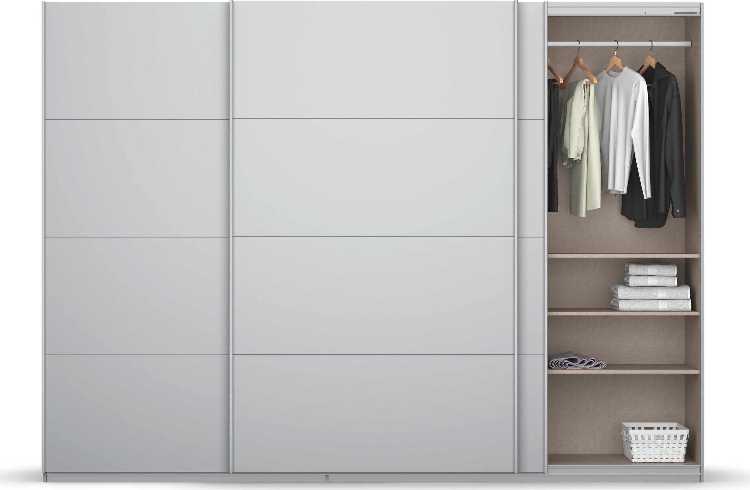 rauch Schwebetürenschrank »Kleiderschrank Schrank Garderobe KOLUNA mit Dekor-Front«, inkl. 2 Innenschubladen sowie extra Einlegeböden MADE IN GERMANY