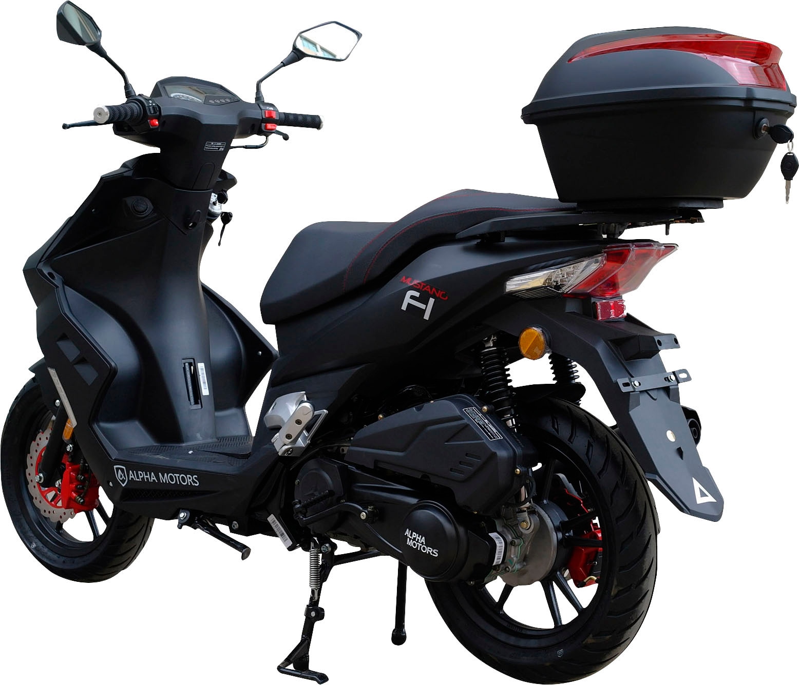 Alpha Motors Motorroller »Mustang FI«, 125 cm³, 85 km/h, Euro 5+, 7,75 PS, (Spar-Set, 2 tlg., mit Topcase), mit USB-Anschluss