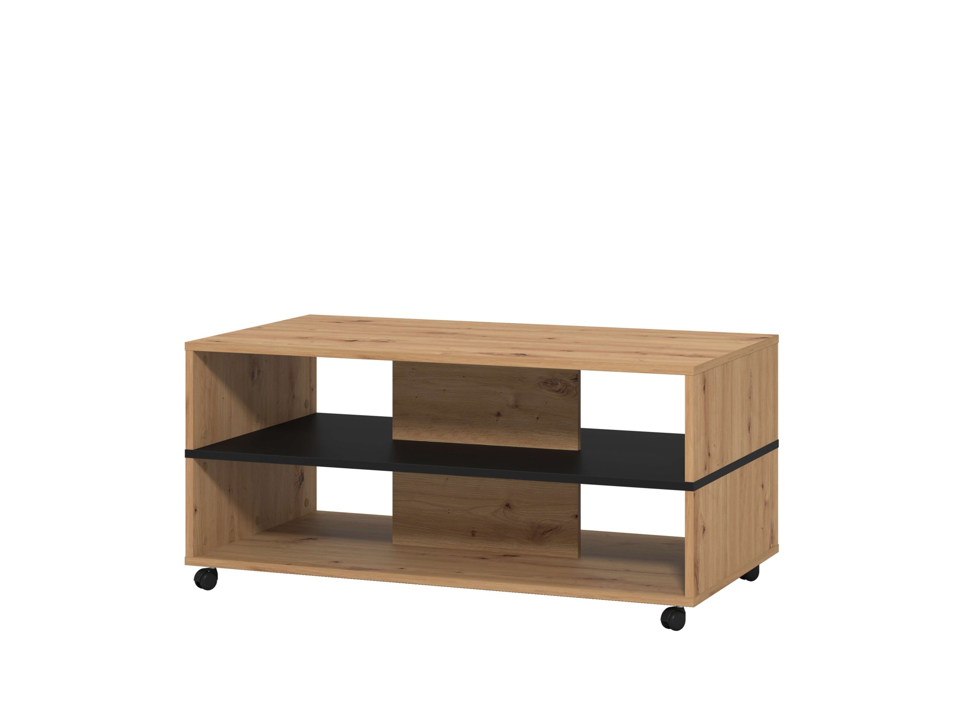 Home affaire Couchtisch »Savio Kaffeetisch, 101 cm, in trendigen Farben, modern«, mit Ablage, rechteckig, Artisan Eiche, ideal fuer kleine Räume