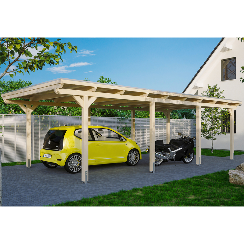 SKANHOLZ Einzelcarport »Emsland« Leimholz, Nordisches Fichtenholz 341 cm natur natur