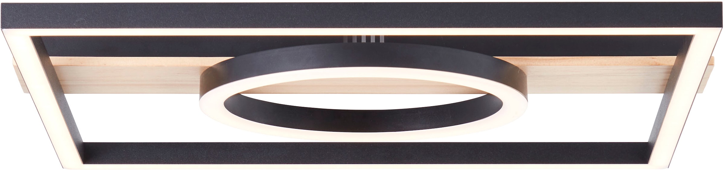 BreLight LED Deckenleuchte »Maureen«, mit Holzakzent, 40 x 42 cm, 2700 lm, 3000 K warmweiß, Holz/Metall