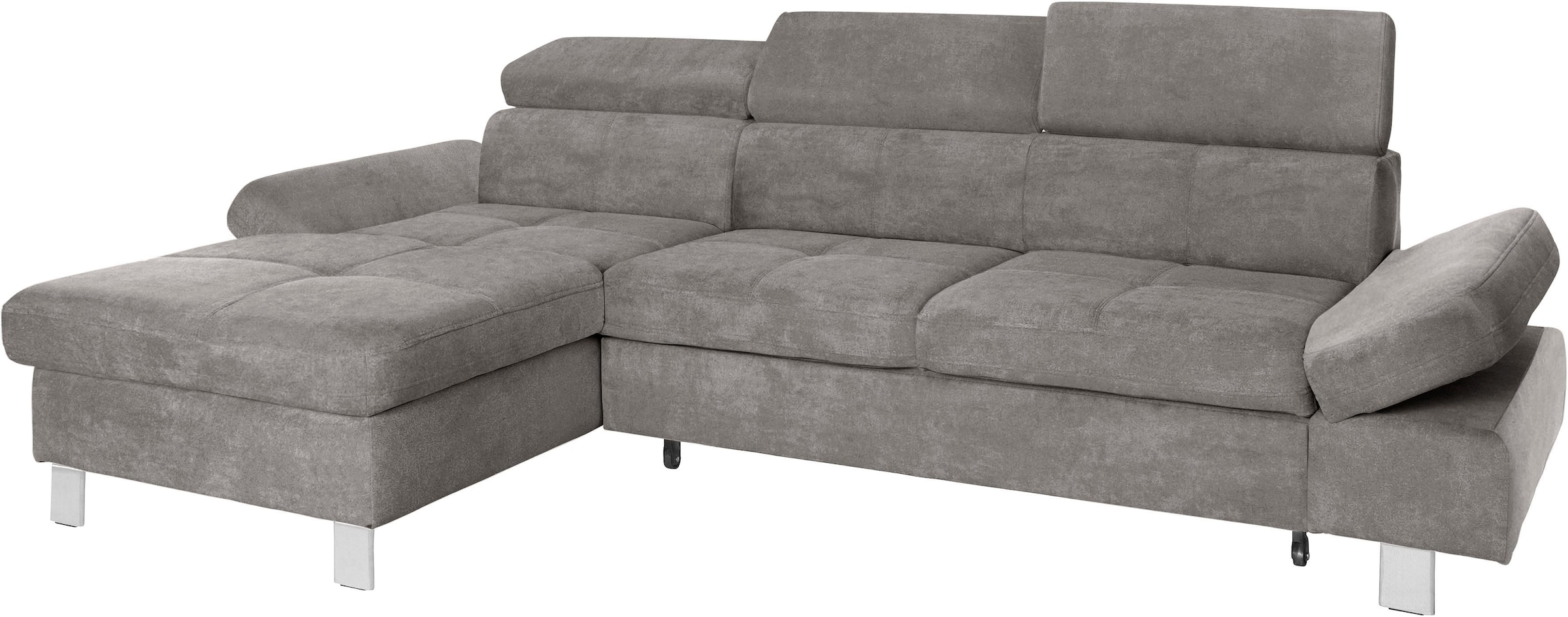 exxpo - sofa fashion Ecksofa »Fiji, hochwertige Detailverarbeitung im Sitz und Rücken, L-Form«, bequem durch Kopf- und Armteilverstellung, wahlweise mit Bettfunktion