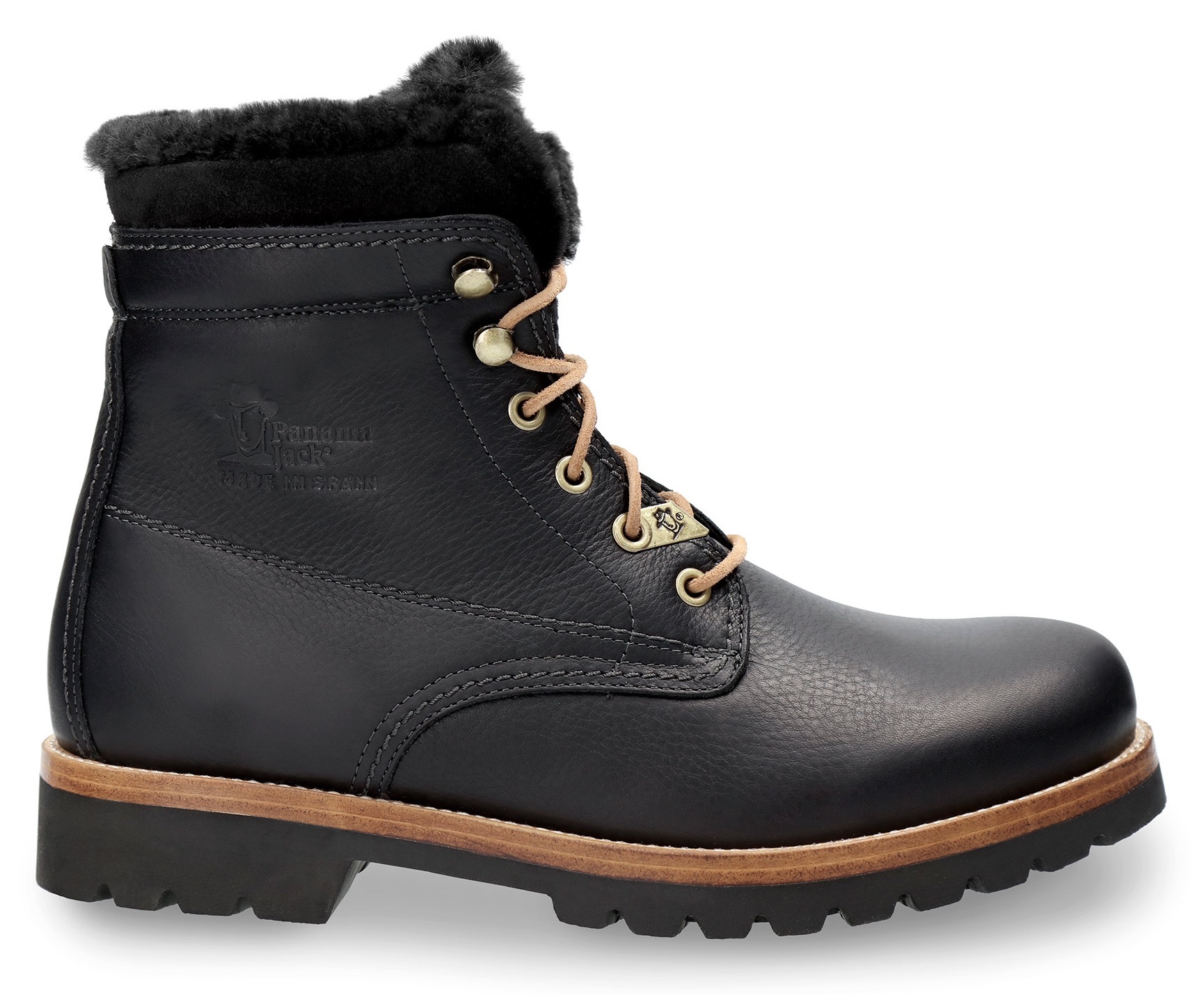 Panama Jack Winterboots »Aviator Igloo«, Blockabsatz, Winterstiefelette, Schnürboots mit Logo-Aufnäher