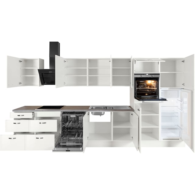 OPTIFIT Küchenzeile »Cara, Breite 400 cm,«, mit HANSEATIC-E-Geräten,  Induktions-Kochfeld, Soft-Close-Funktion auf Rechnung kaufen