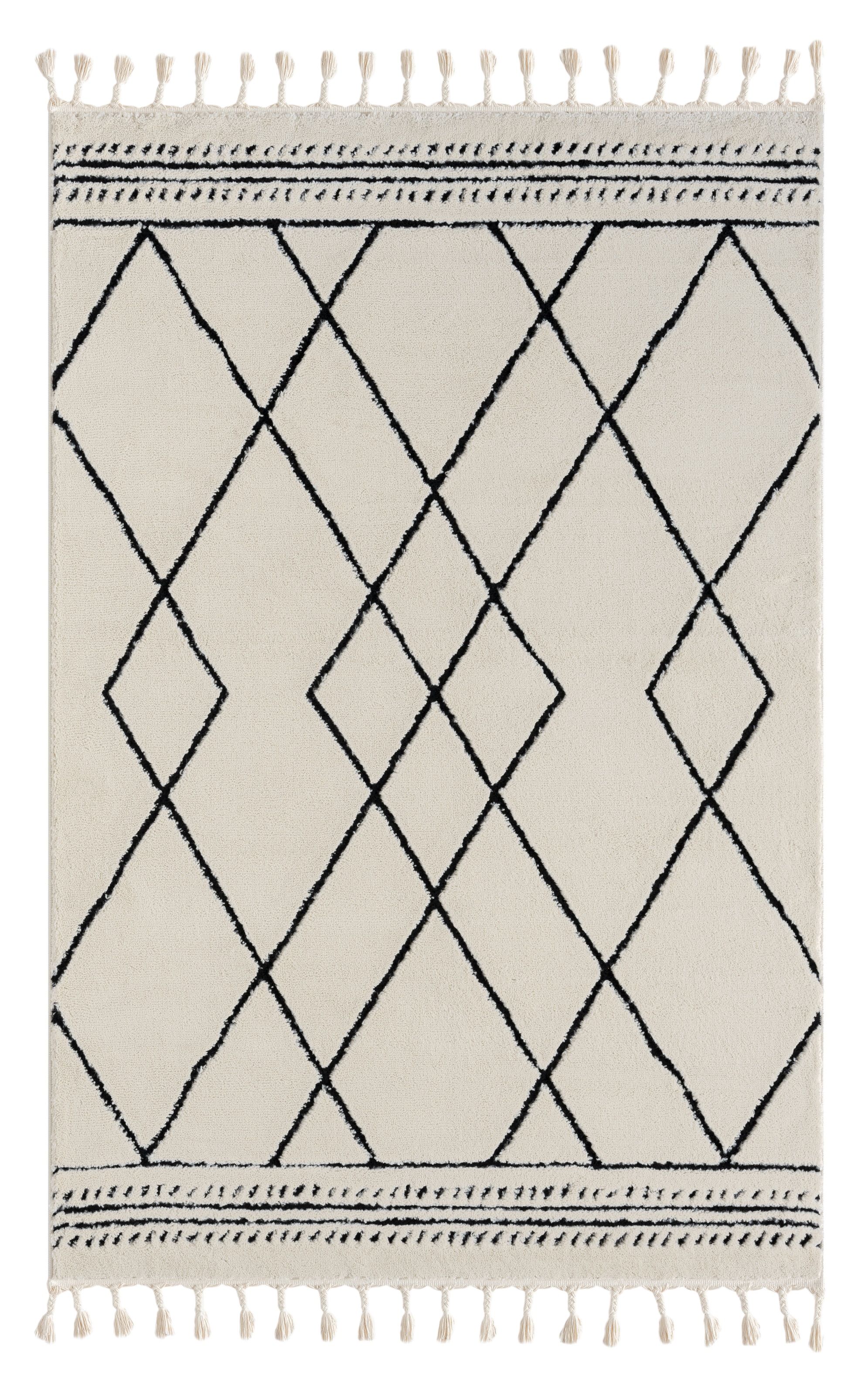 Myflair Möbel & Accessoires Hochflor-Teppich »Moroccan Design Lagerräumung«, rechteckig, 24 mm Höhe, modern, marokkanisches Design, Rauten Muster, weich durch Hochflor