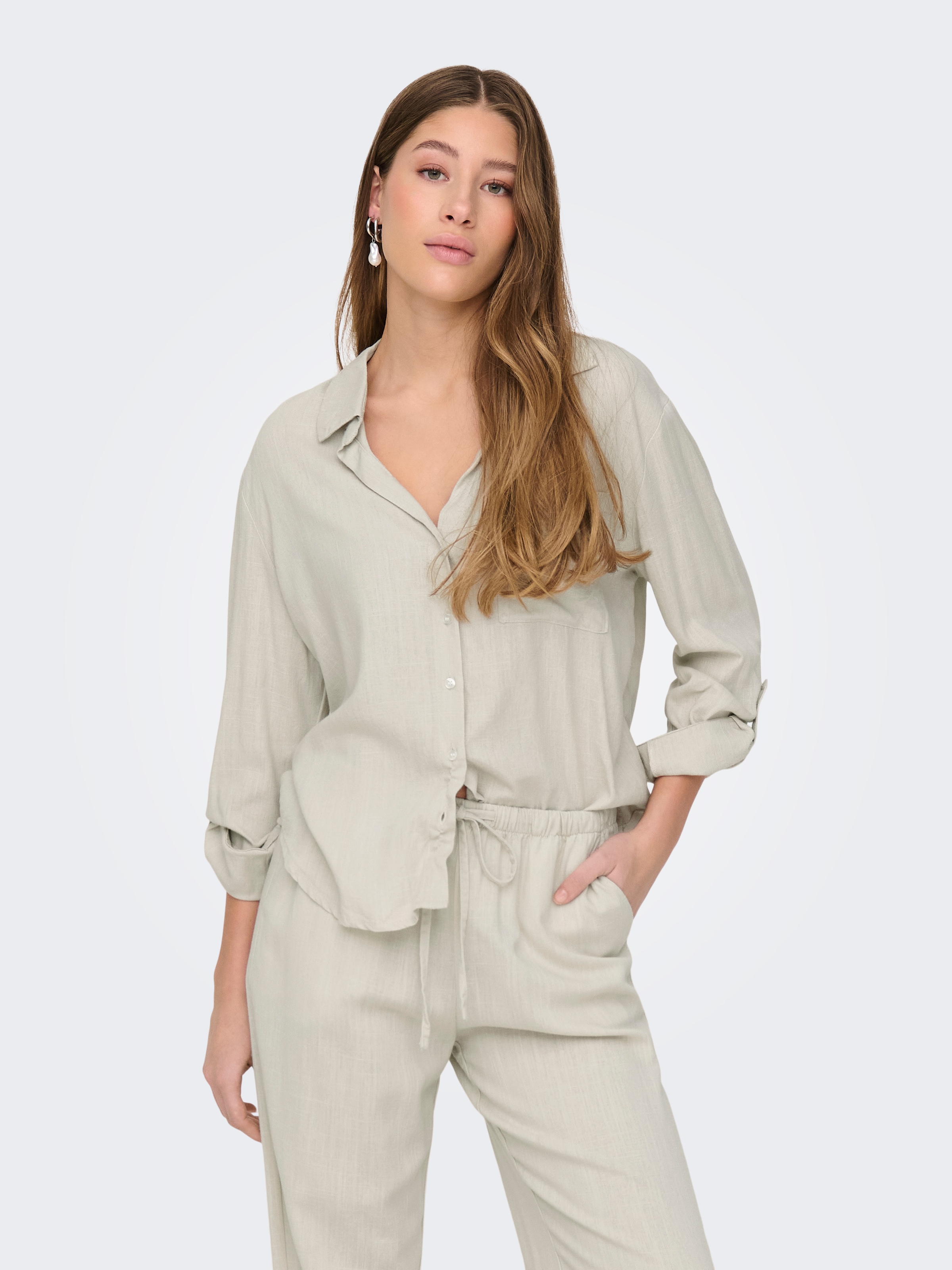 JDY Hemdbluse »JDYCAYA LINEN LOOSE L/S SHIRT WVN DIA« mit Leinen