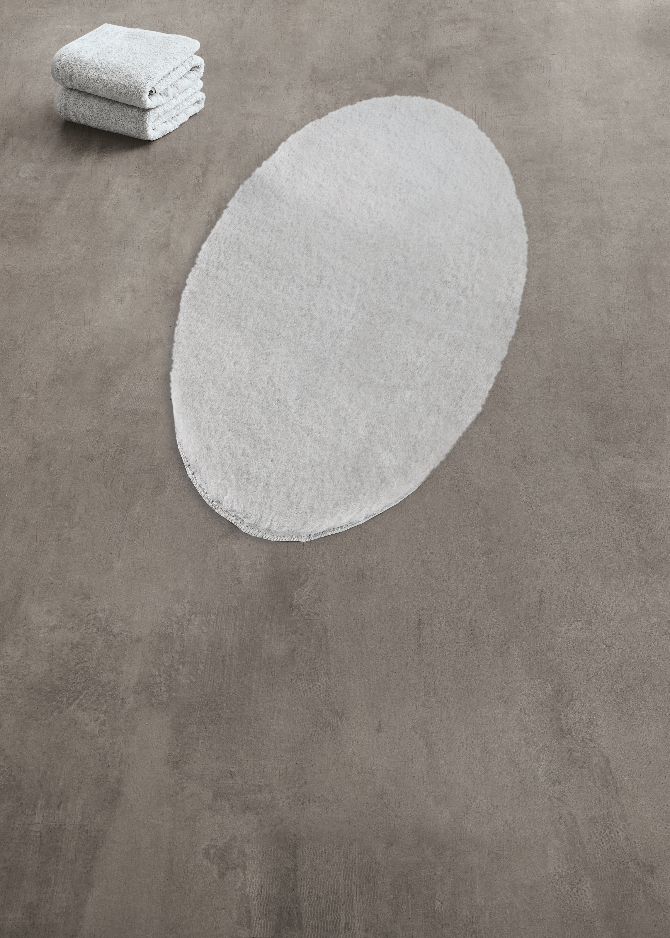 Kleine Wolke Badematte »Cony Oval«, fußbodenheizungsgeeignet-beidseitig nutzbar, Badteppich, Fell-Optik, Uni Farben, besonders weich, waschbar