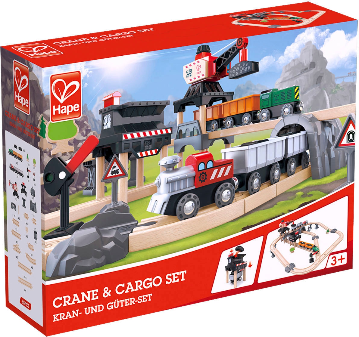 Hape Spielzeugeisenbahn-Gebäude »Bergbau-Set«, (Set, 64 tlg.), FSC®- schützt Wald - weltweit