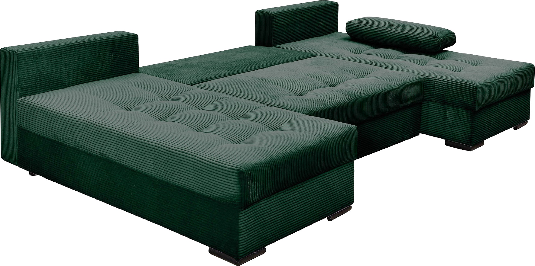COLLECTION AB Wohnlandschaft »Josy, U-Form, Schlafsofa mit Bettkasten«, (Cord-/Mix), flexible Recamiere, Breite: 269cm, inklusive Rückenkissen, Cord