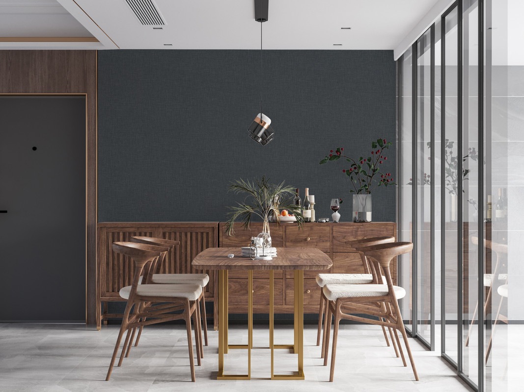 living walls Vliestapete »Stories of Life Struktur Vliestapete Schwarz moderne Tapete«, Leinenoptik-uni-einfarbig, Design Tapetenrolle für Wohnzimmer Tapeten Wohnzimmer Schlafzimmer