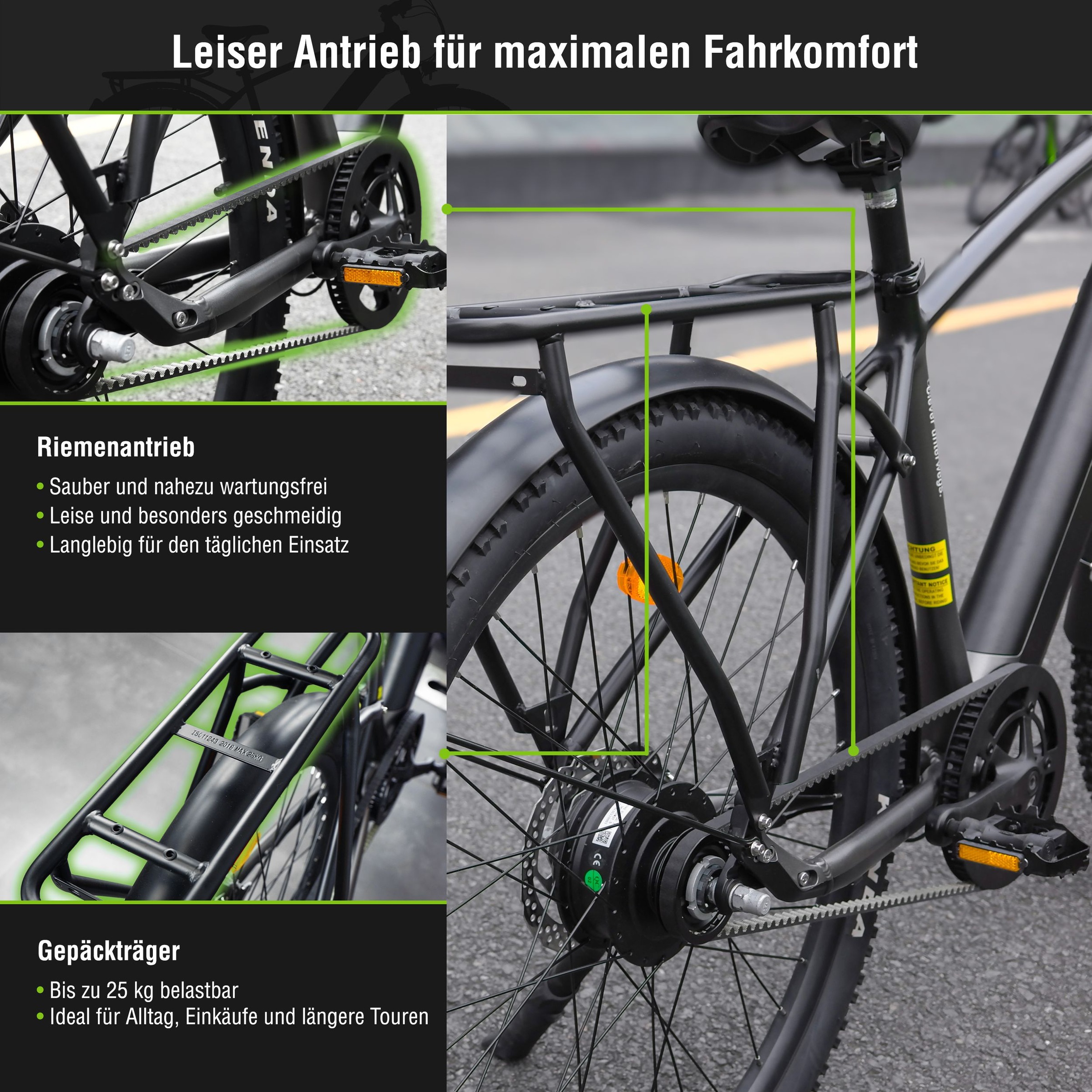 SachsenRad »R8R Flex III mit Riemenantrieb« Shimano ohne Schaltung Heckmotor 250 W