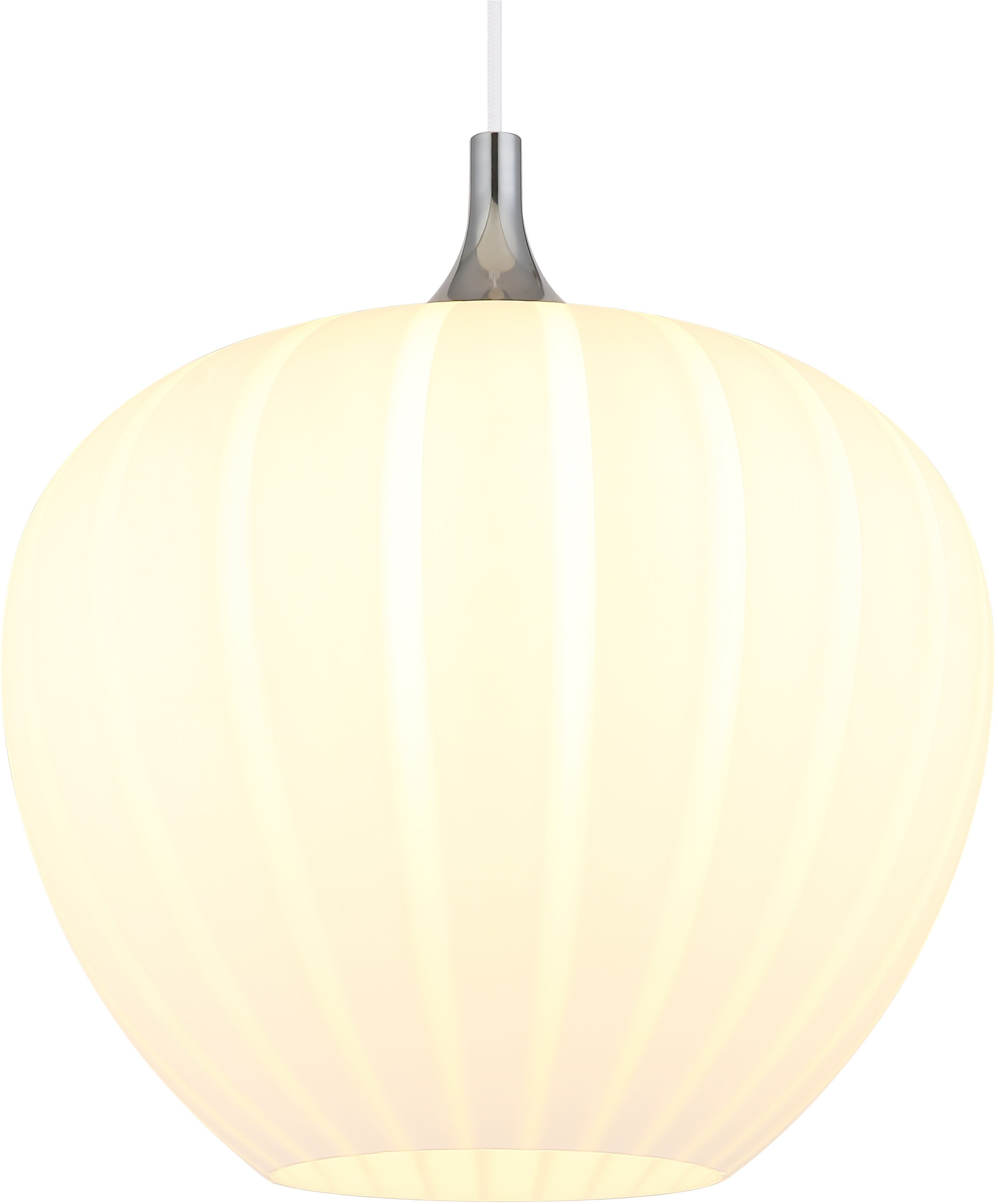 GLOBO LIGHTING Hängeleuchte »MAXY«, Leuchtmittel E27 | ohne Leuchtmittel, Hängelampe/Pendelleuchte/Glas opal/Höhe kürzbar/Glas Dekorillen