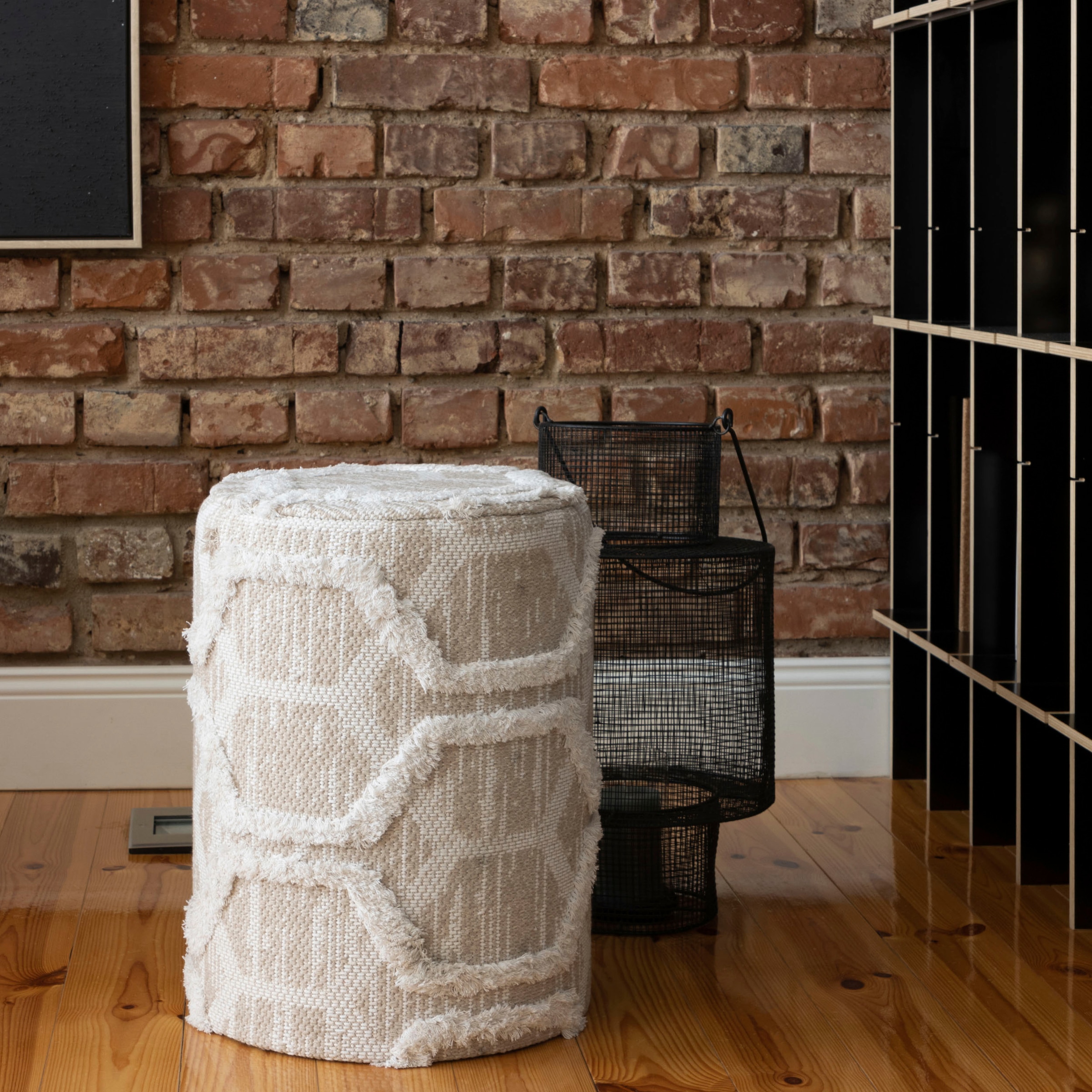 OBSESSION Sitzhocker »Hocker My Nomad Pouf« 1 Stk. tlg. rund, Ø 36 cm, Höhe 50 cm, handgearbeitet, Wohnzimmer & Schlafzimmer sand