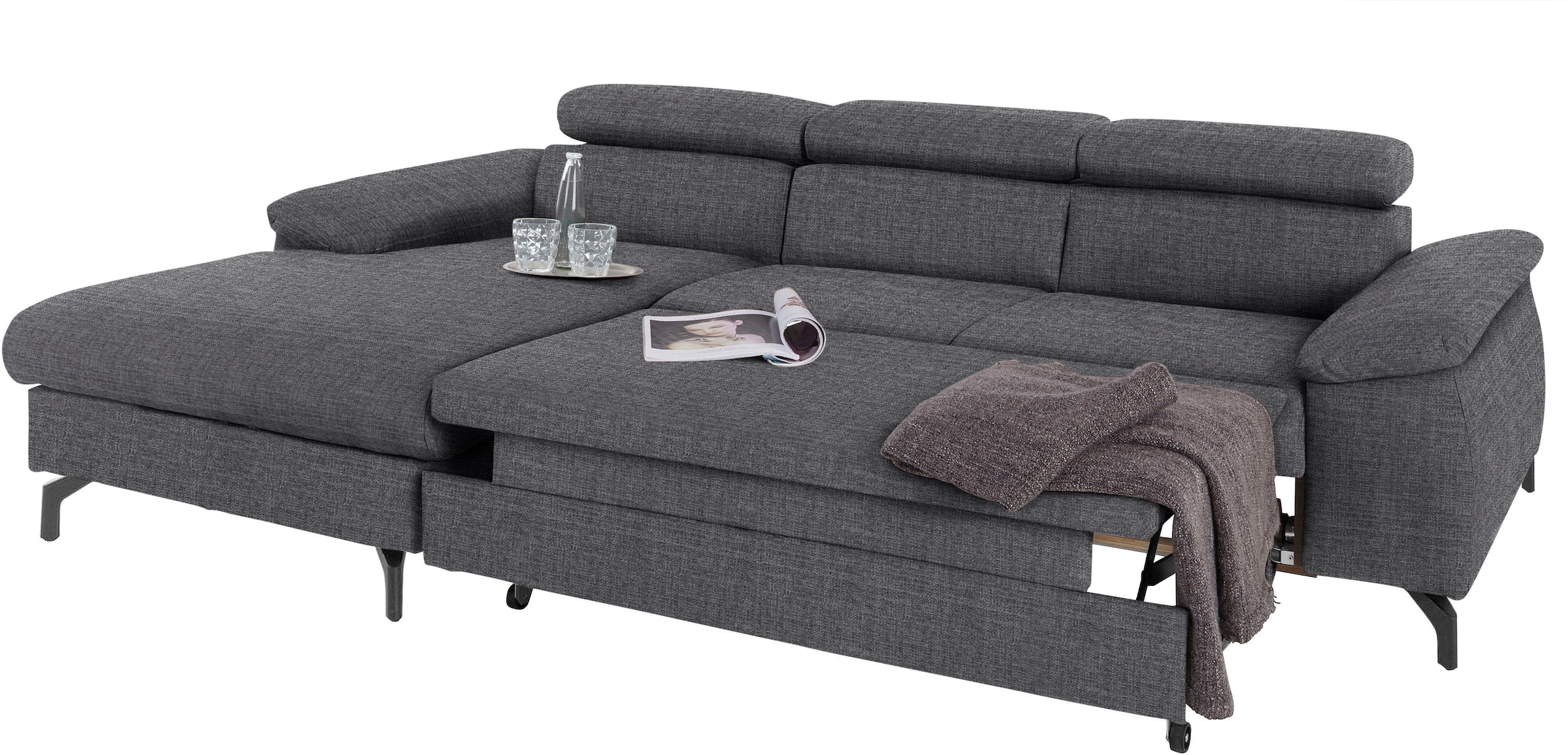 COTTA Ecksofa »Kitty L-Form«, inkl. Kopfteilverstellung, optional mit Bettfunktion u. Bettkasten