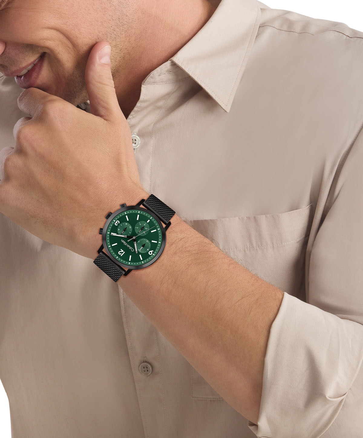 Calvin Klein Multifunktionsuhr »GAUGE«, Quarzuhr, Armbanduhr, Herrenuhr, Datum, Edelstahlarmband