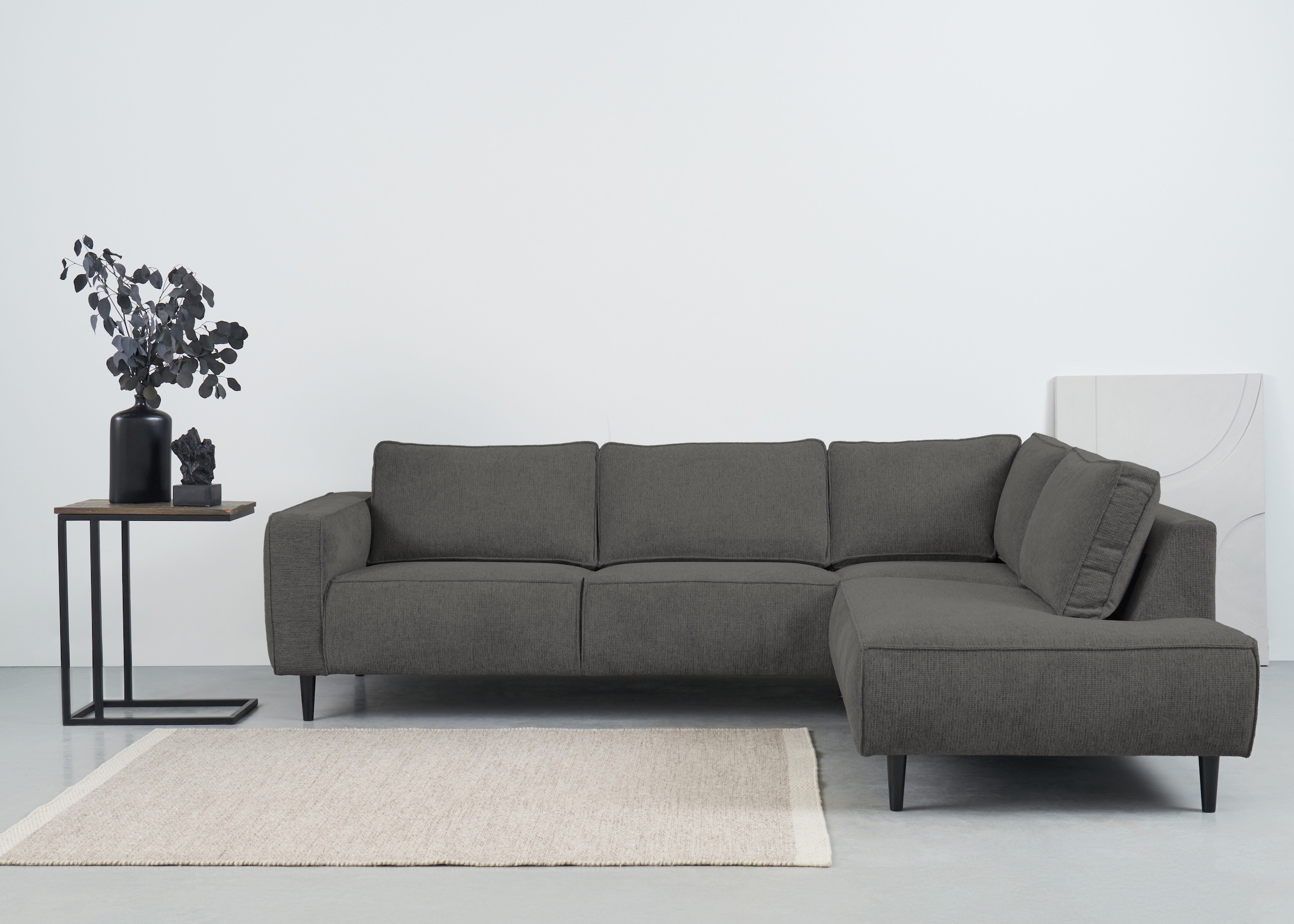 Places of Style Ecksofa "Fumone, Lederoptik oder Soft-Touch Chenille", Brei günstig online kaufen