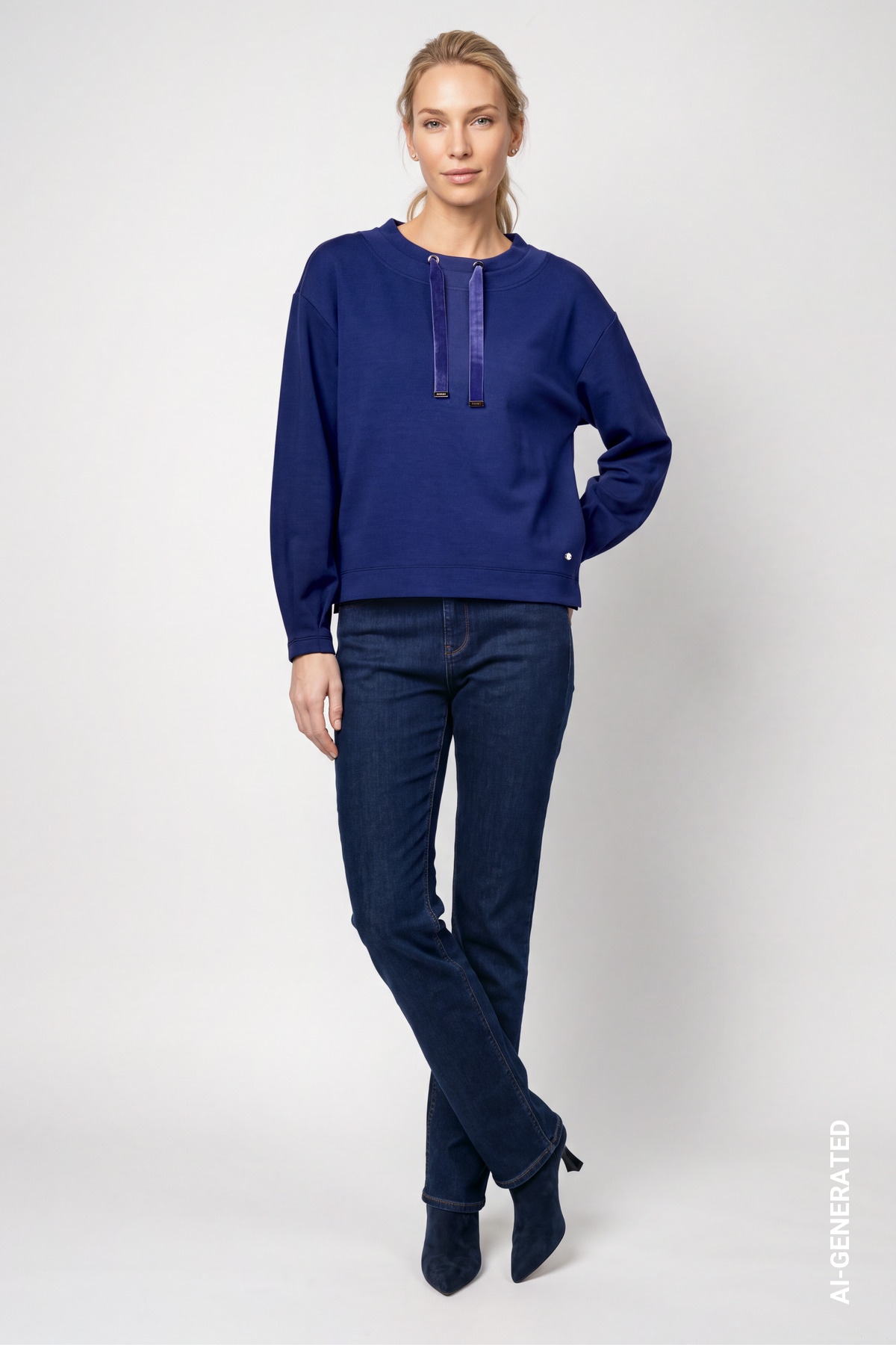 Monari Sweatshirt »Sweatshirt Basic Samtband«, Regular fit mit Rundhalsausschnitt
