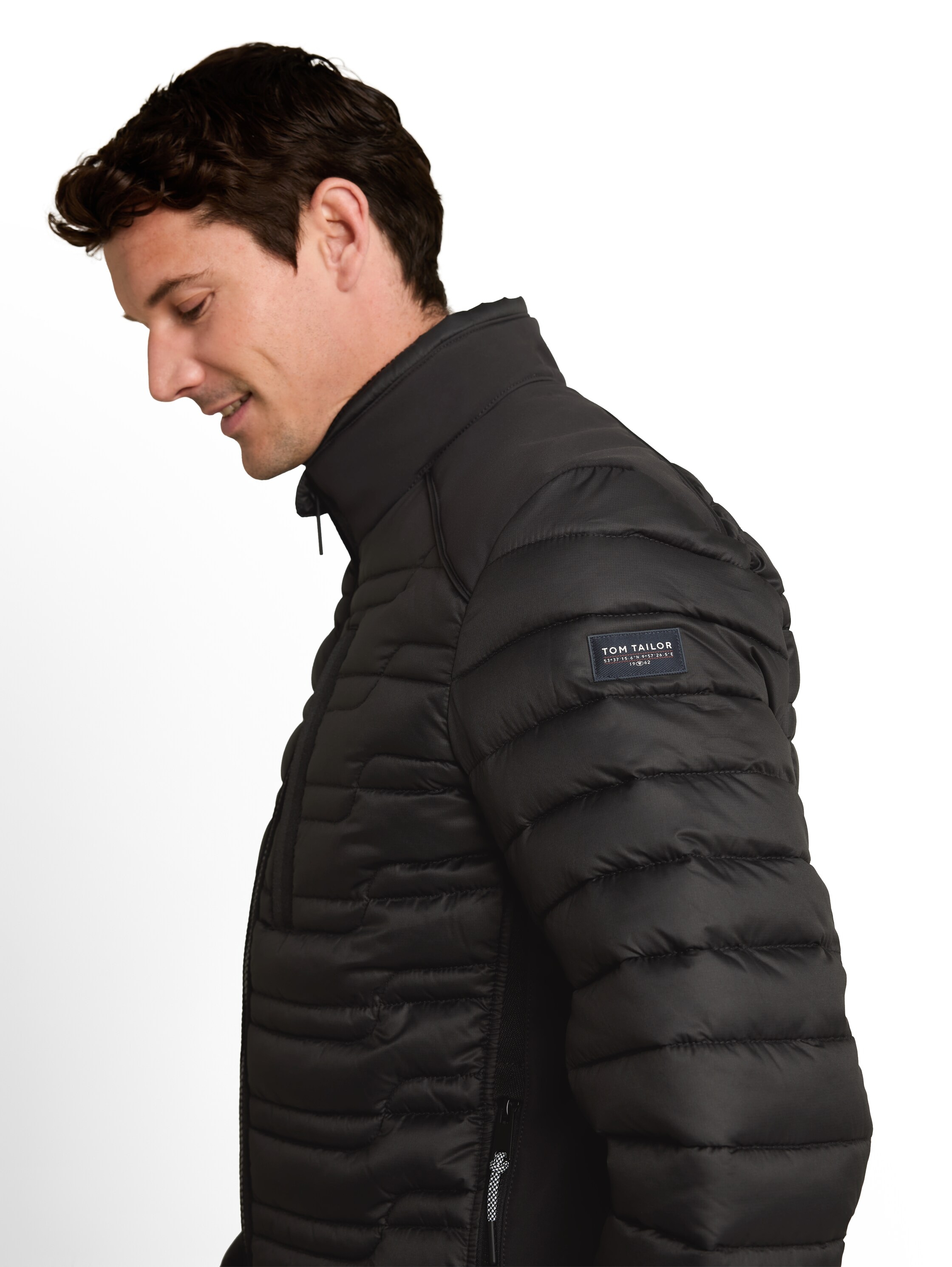 TOM TAILOR Steppjacke ohne Kapuze mit Stehkragen und Reißverschluss
