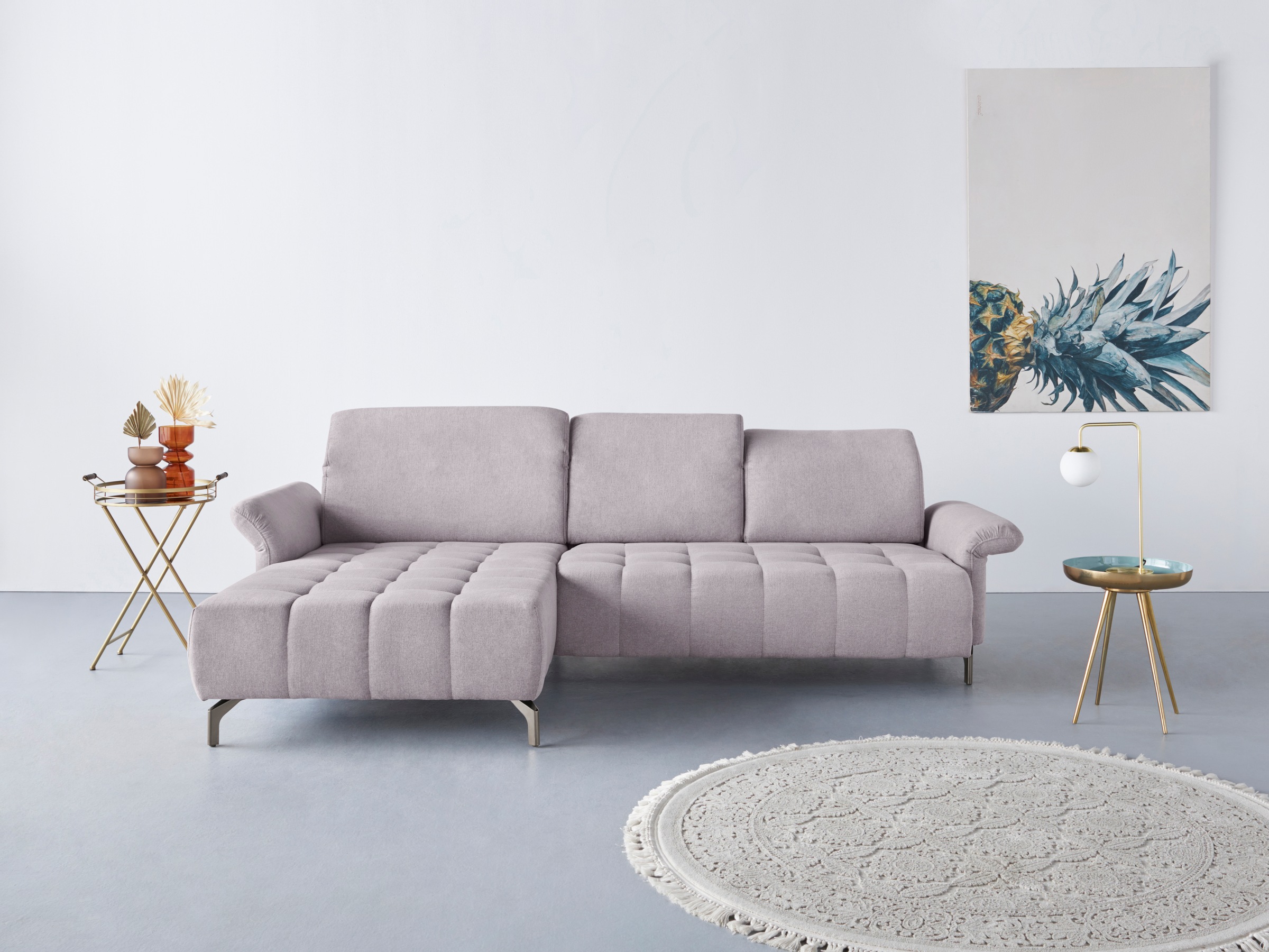 INOSIGN Ecksofa »Fresh L-Form«, Federkern, wahlweise Kopfteilverstellung un günstig online kaufen