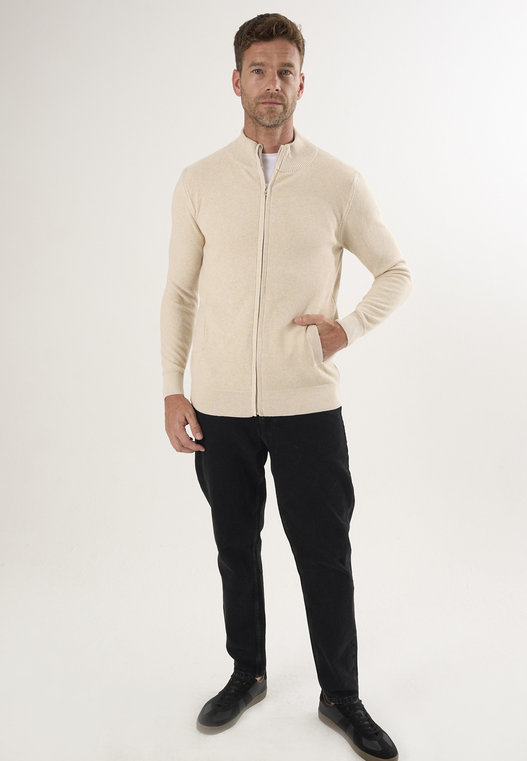 Felix Hardy Strickjacke »Strickjacke mit durchgehendem Reißverschluss«