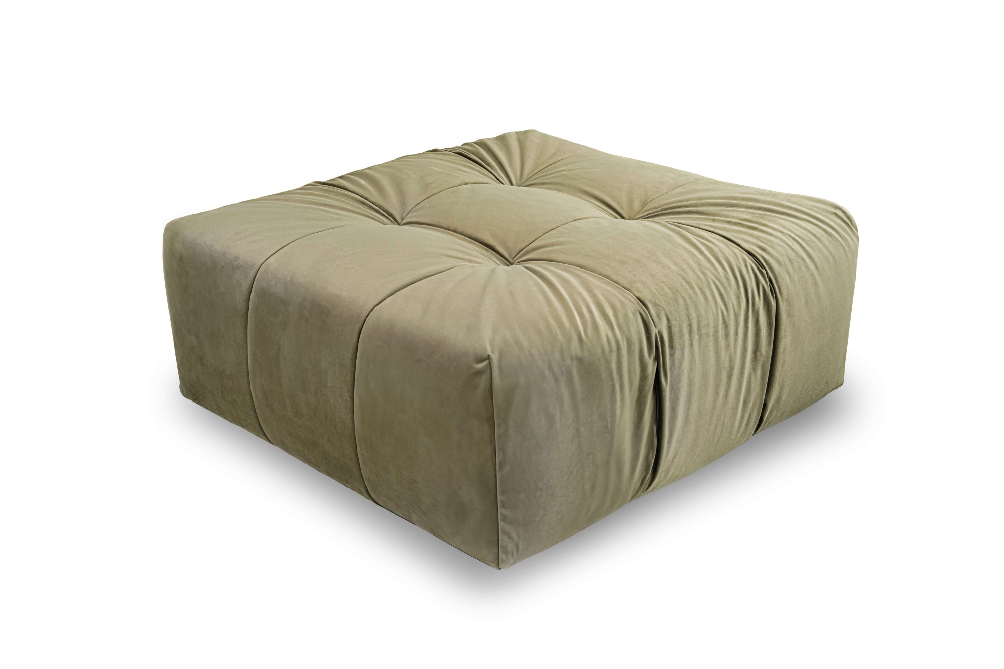 INOSIGN Polsterhocker »Calmara, weicher Lounge-Sitzkomfort«, bodentief, Samt oder Chenille, mit Knopfsteppung