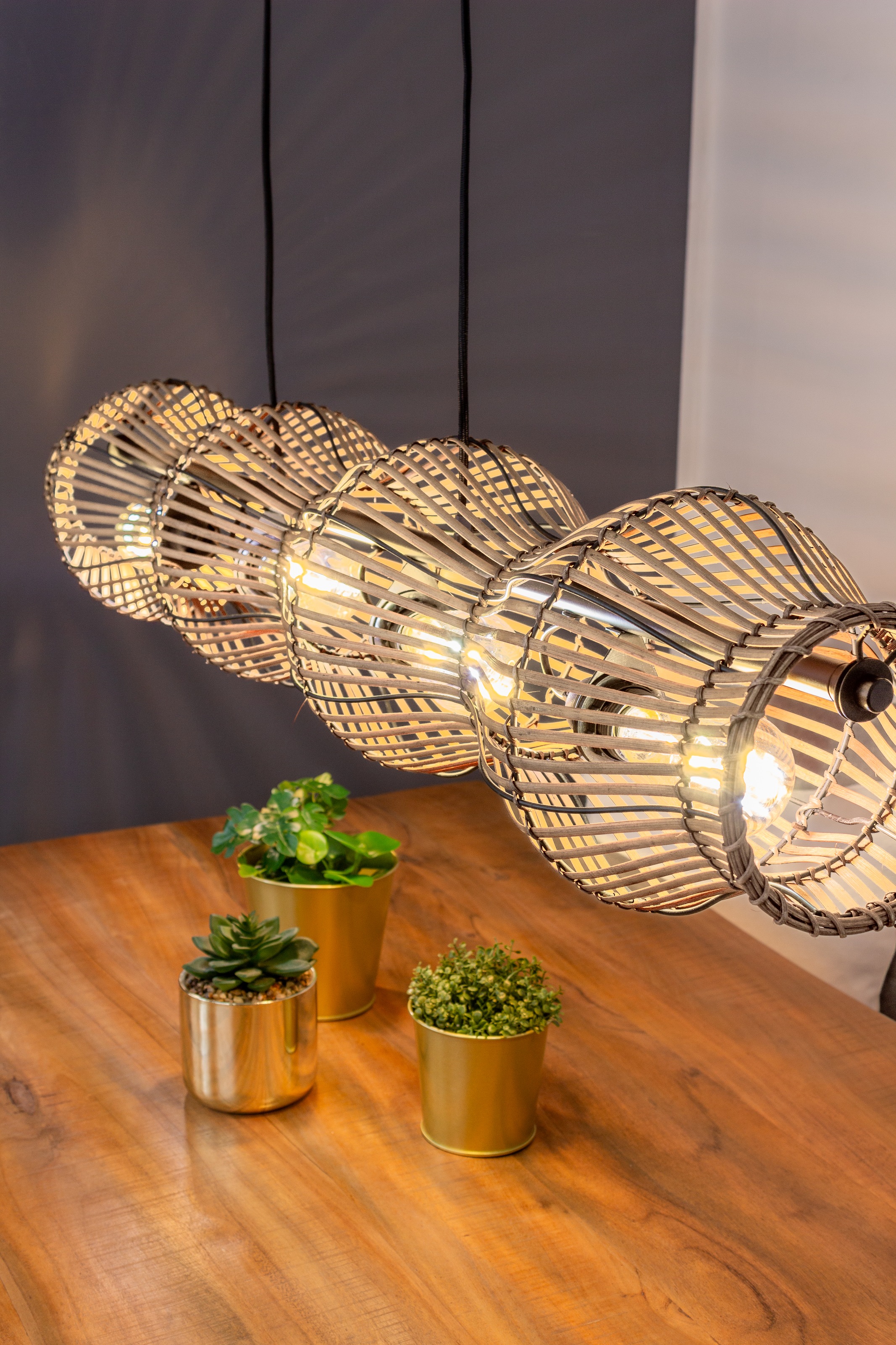 ECO-LIGHT Pendelleuchte »Bamboo«, 4 flammig, Leuchtmittel E27   ohne Leucht günstig online kaufen