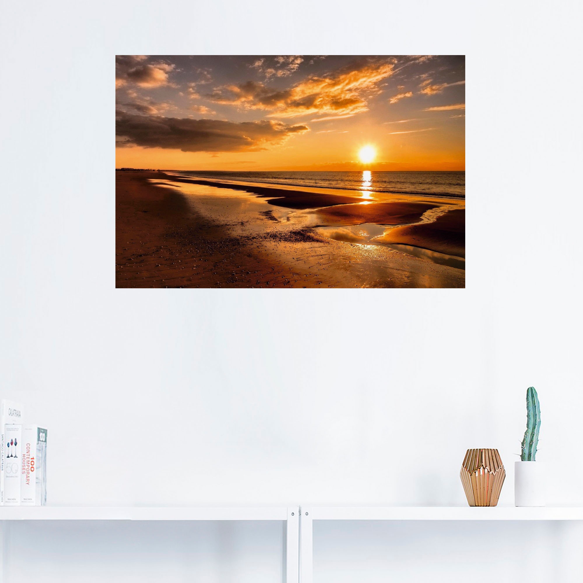 Artland Wandbild »Sonnenuntergang am Mittelmeer«, Strand, (1 St.), als Leinwandbild, Poster, Wandaufkleber in verschied. Größen