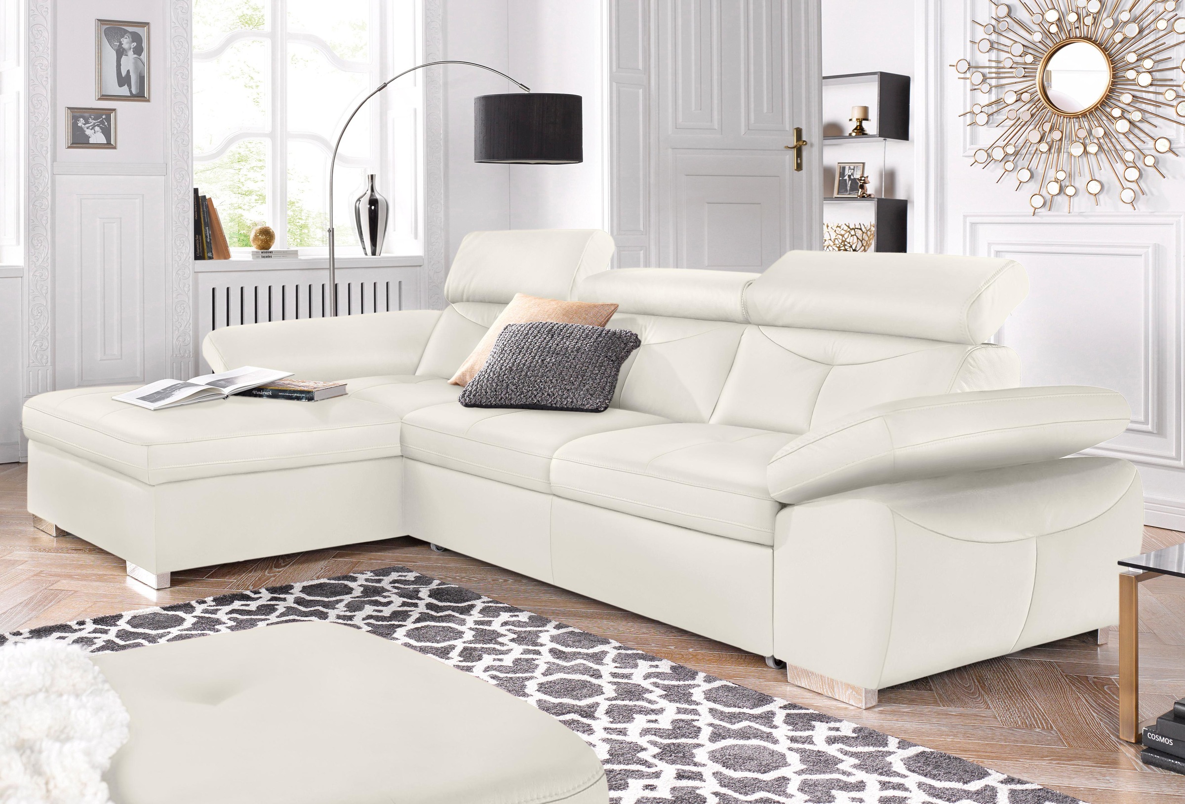 exxpo - sofa fashion Ecksofa »Spring, super bequem, mit Armteil- und Kopfteilfunktion, OTTOs Choice«, L-Form, wahlweise mit Bettfunktion und Bettkasten