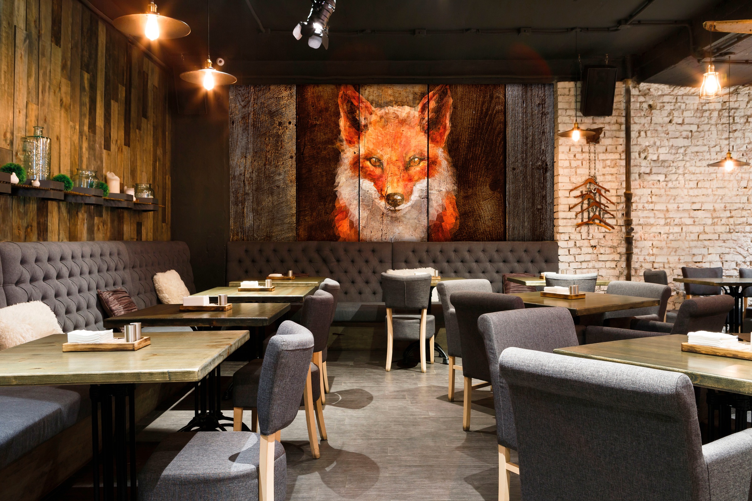 Architects Paper Fototapete »Atelier 47 Polygon Fox 2«, Holz, Vlies, Wand, Schräge, Decke